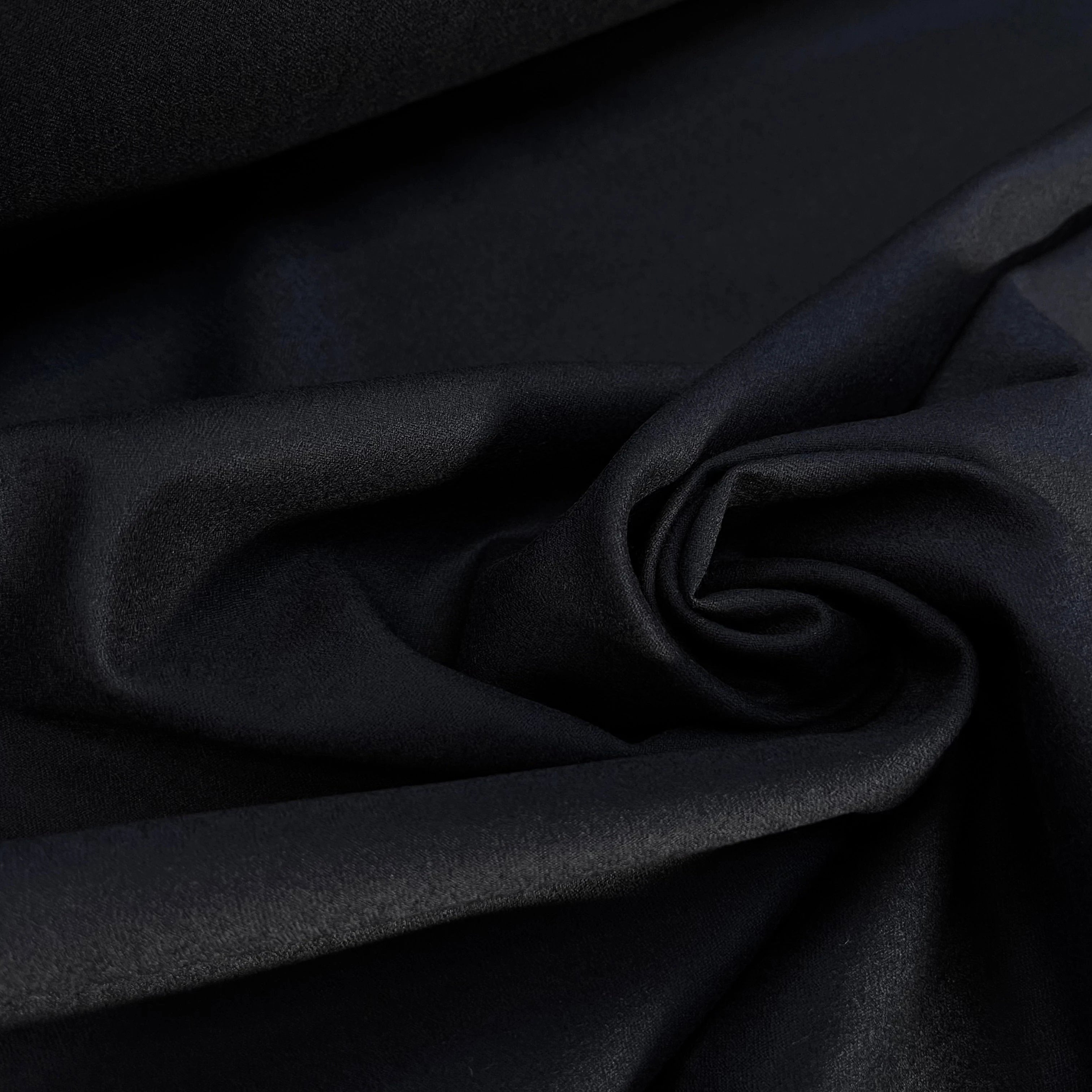 DRAPERIE DE LAINE FLANELLE NOIR DEPERLANTE - My Little Coupon