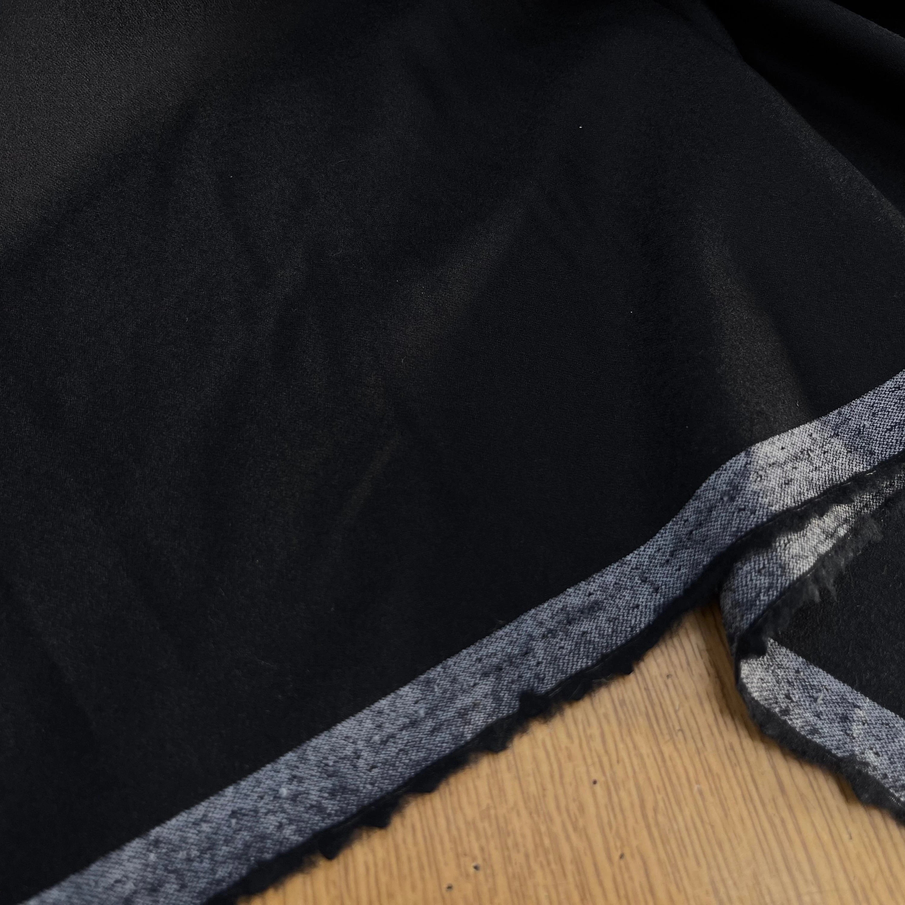 DRAPERIE DE LAINE FLANELLE NOIR DEPERLANTE - My Little Coupon