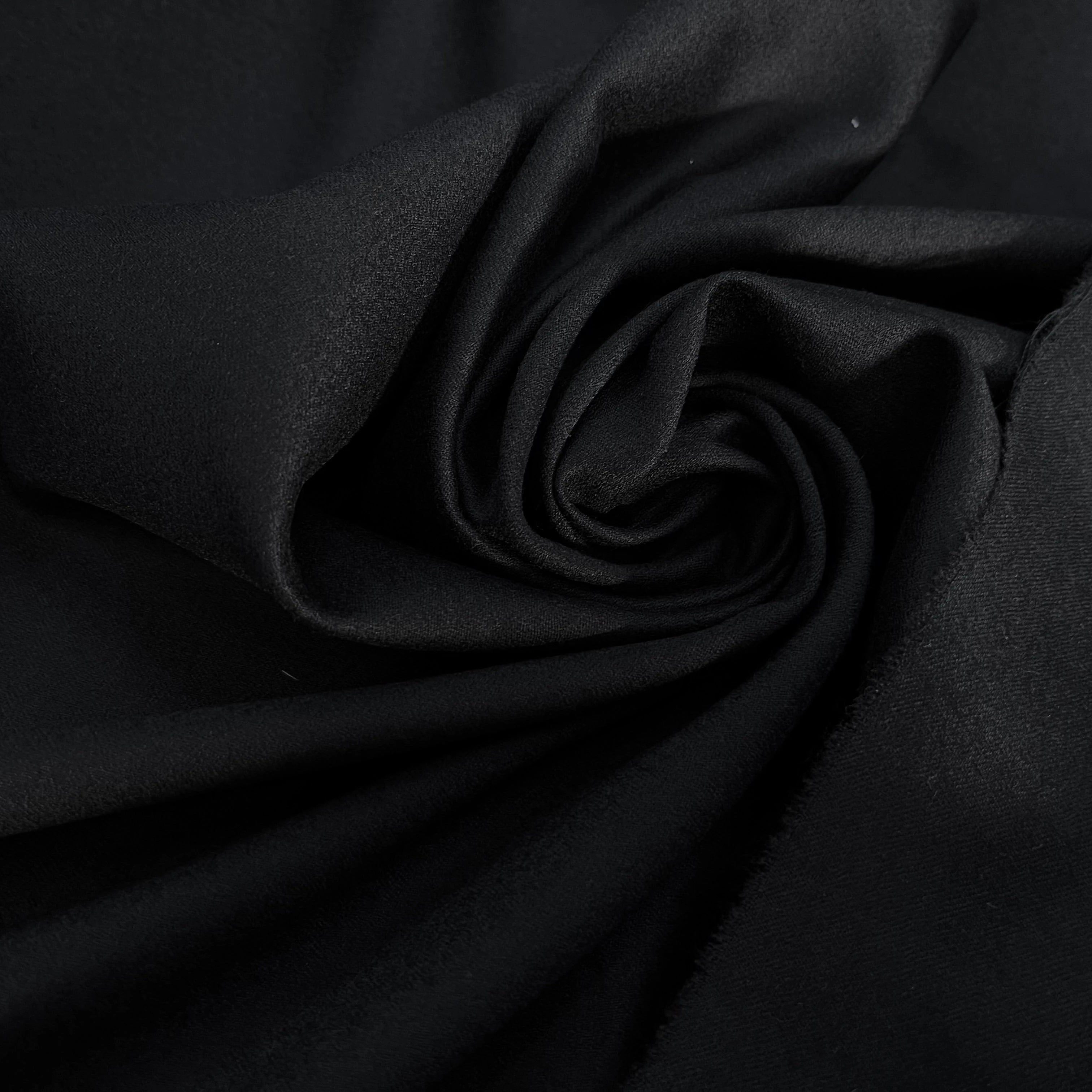 DRAPERIE DE LAINE FLANELLE NOIR DEPERLANTE - My Little Coupon