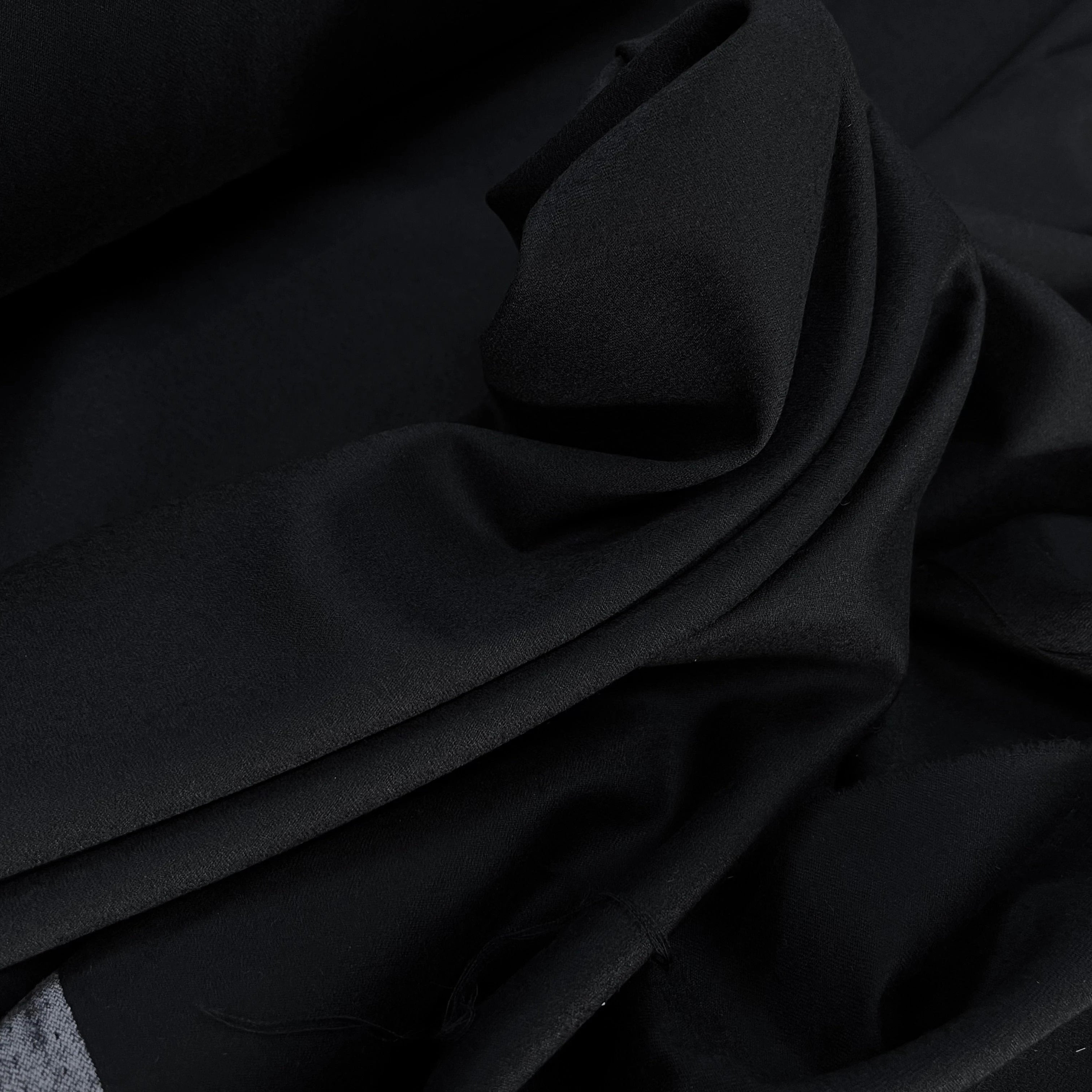 DRAPERIE DE LAINE FLANELLE NOIR DEPERLANTE - My Little Coupon