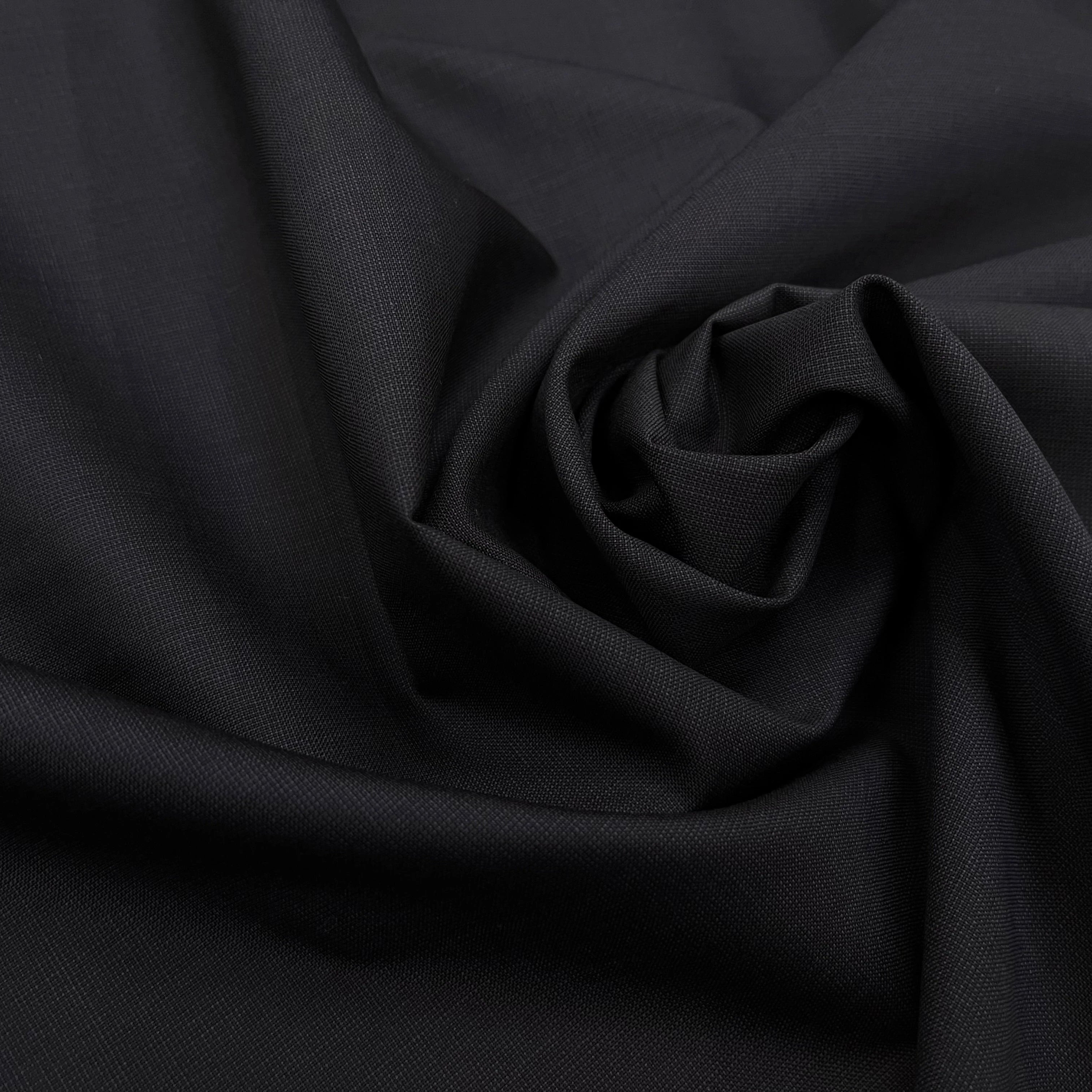 DRAPERIE DE LAINE GRIS BLEU NOIR DEPERLANTE FILS MULTICOLORES SUR LES LISIÈRES - My Little Coupon