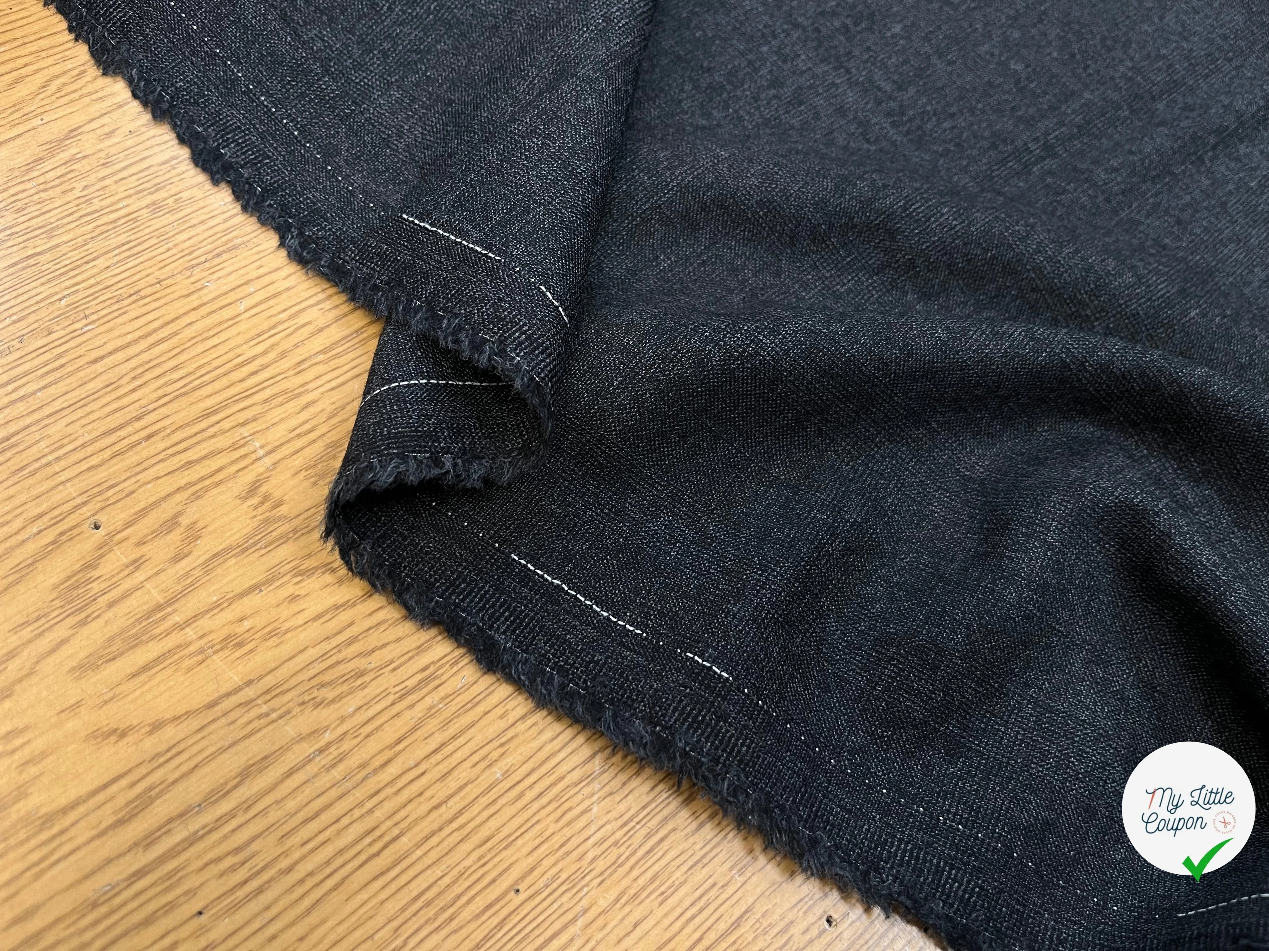 DRAPERIE DE LAINE GRIS CHINÉ FIL BLANC SUR LA LISIÈRE - My Little Coupon