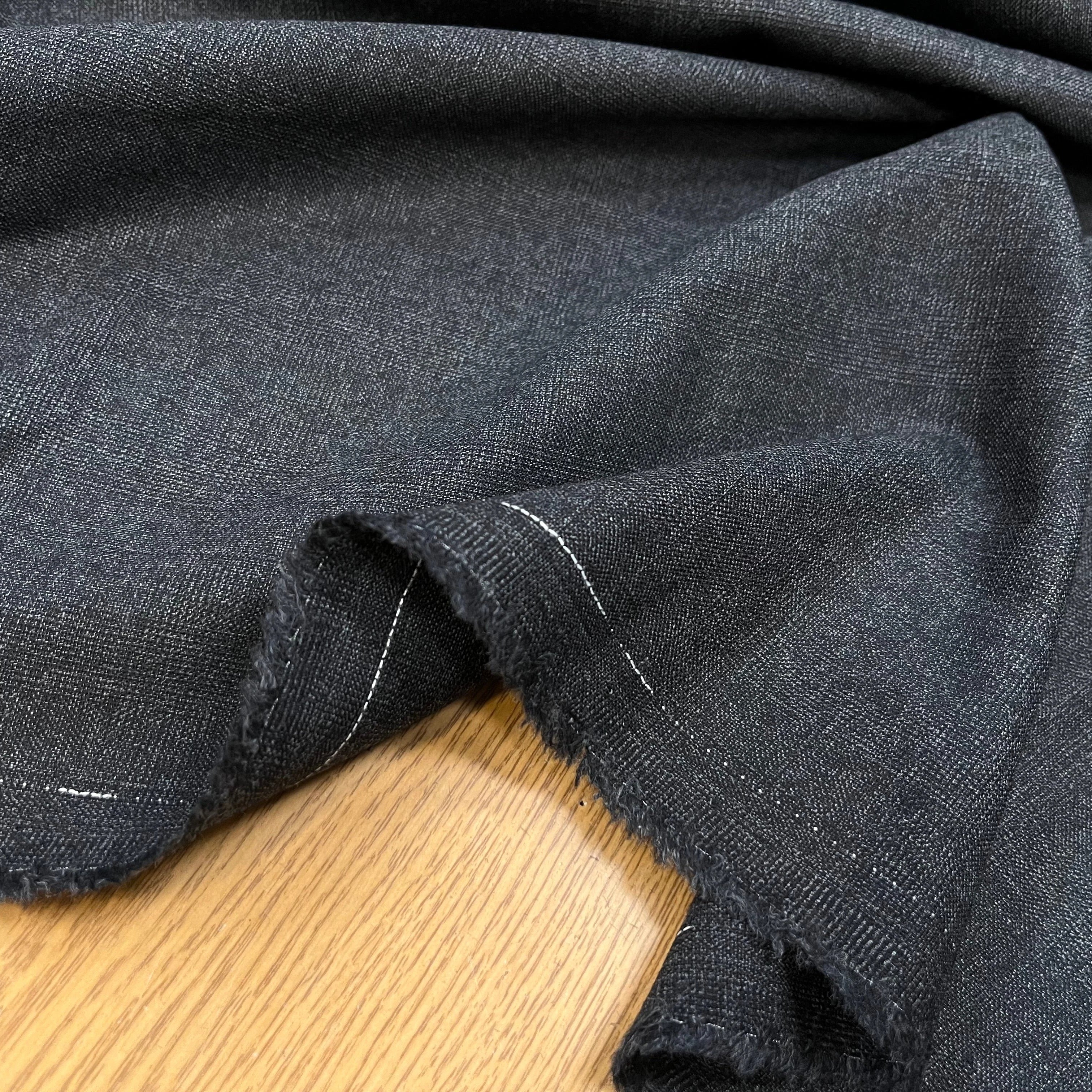 DRAPERIE DE LAINE GRIS CHINÉ FIL BLANC SUR LA LISIÈRE - My Little Coupon