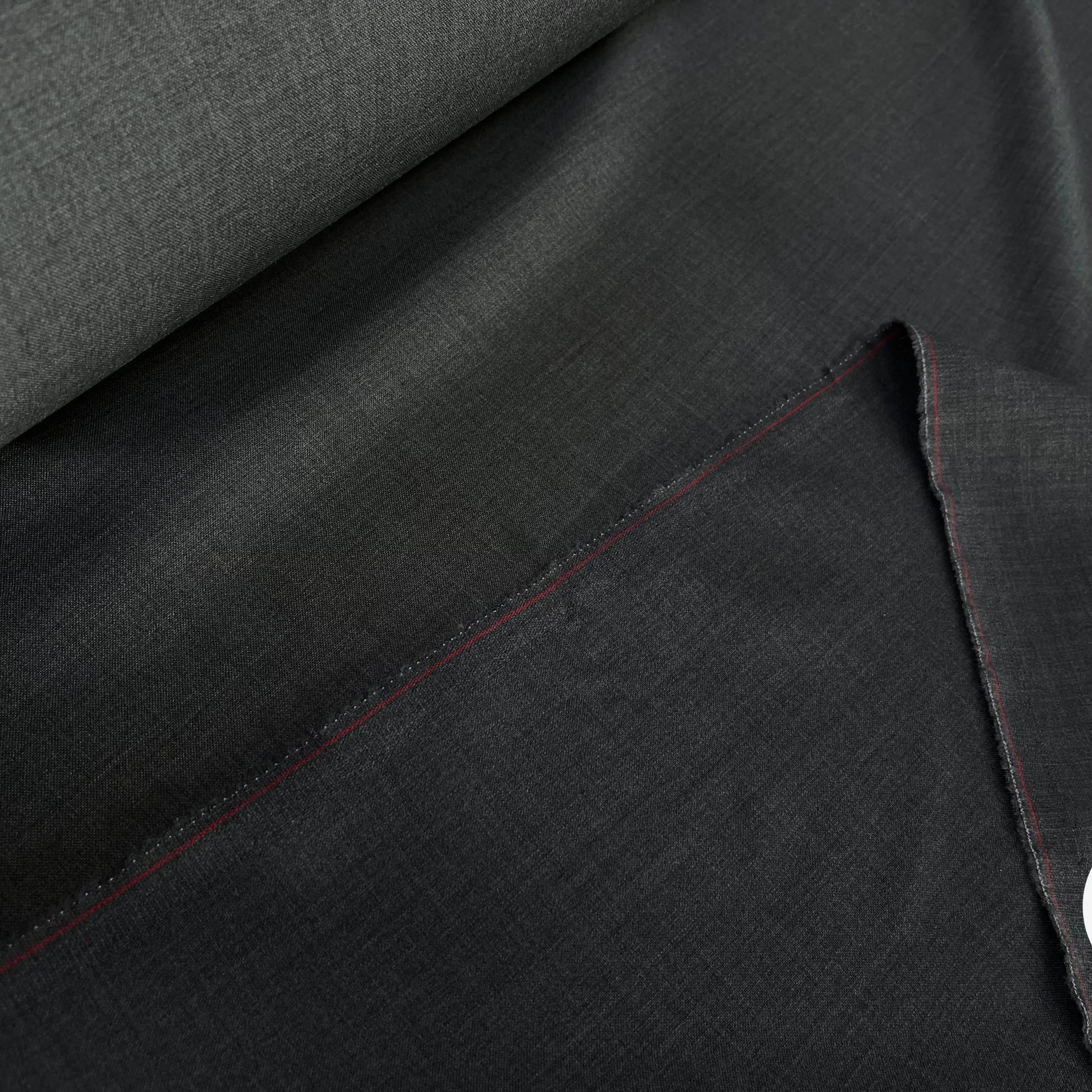 DRAPERIE DE LAINE GRIS DEPERLANTE FIL ROUGE SUR UNE LISIÈRE - My Little Coupon