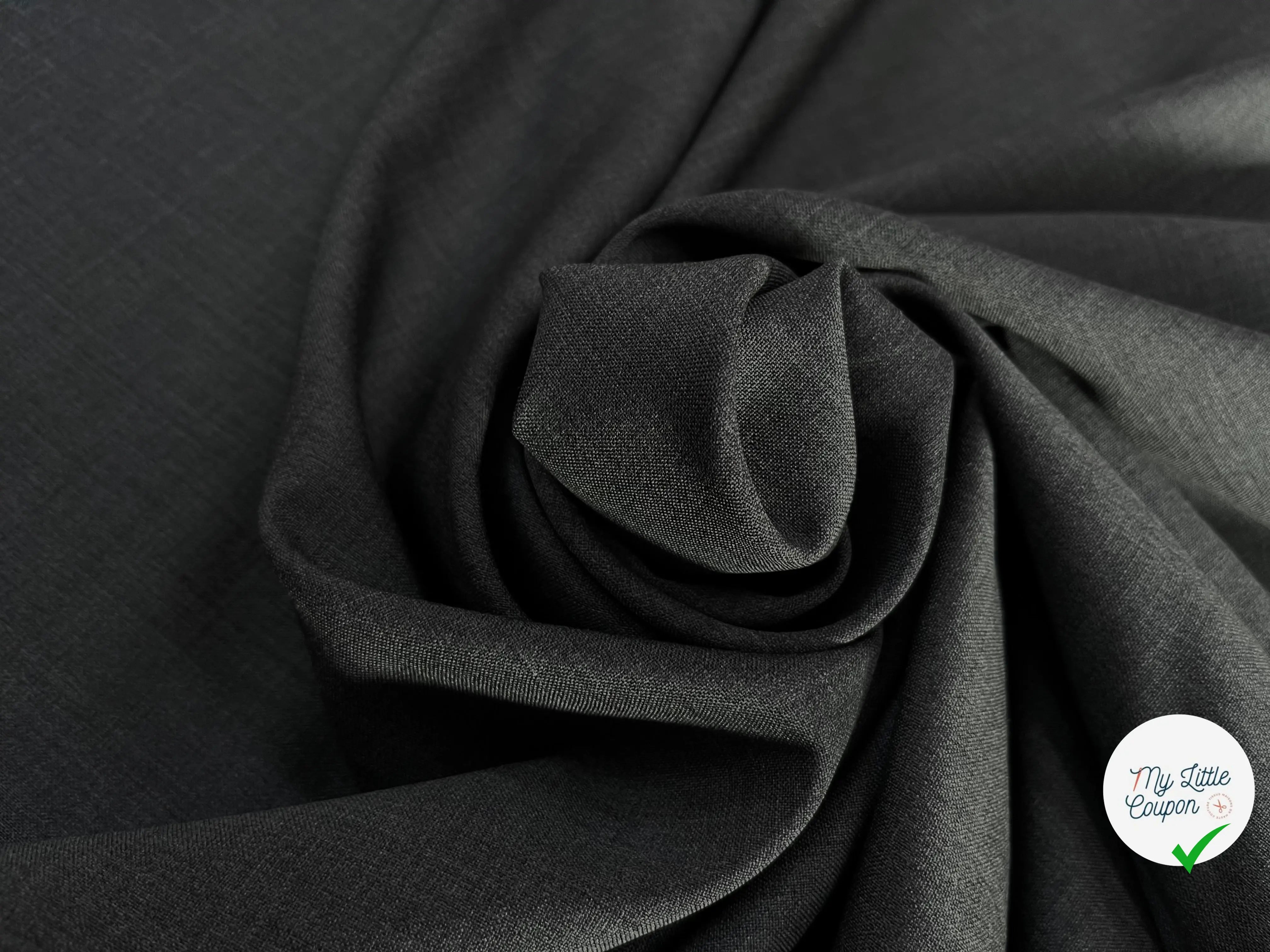 DRAPERIE DE LAINE GRIS DEPERLANTE FIL ROUGE SUR UNE LISIÈRE - My Little Coupon