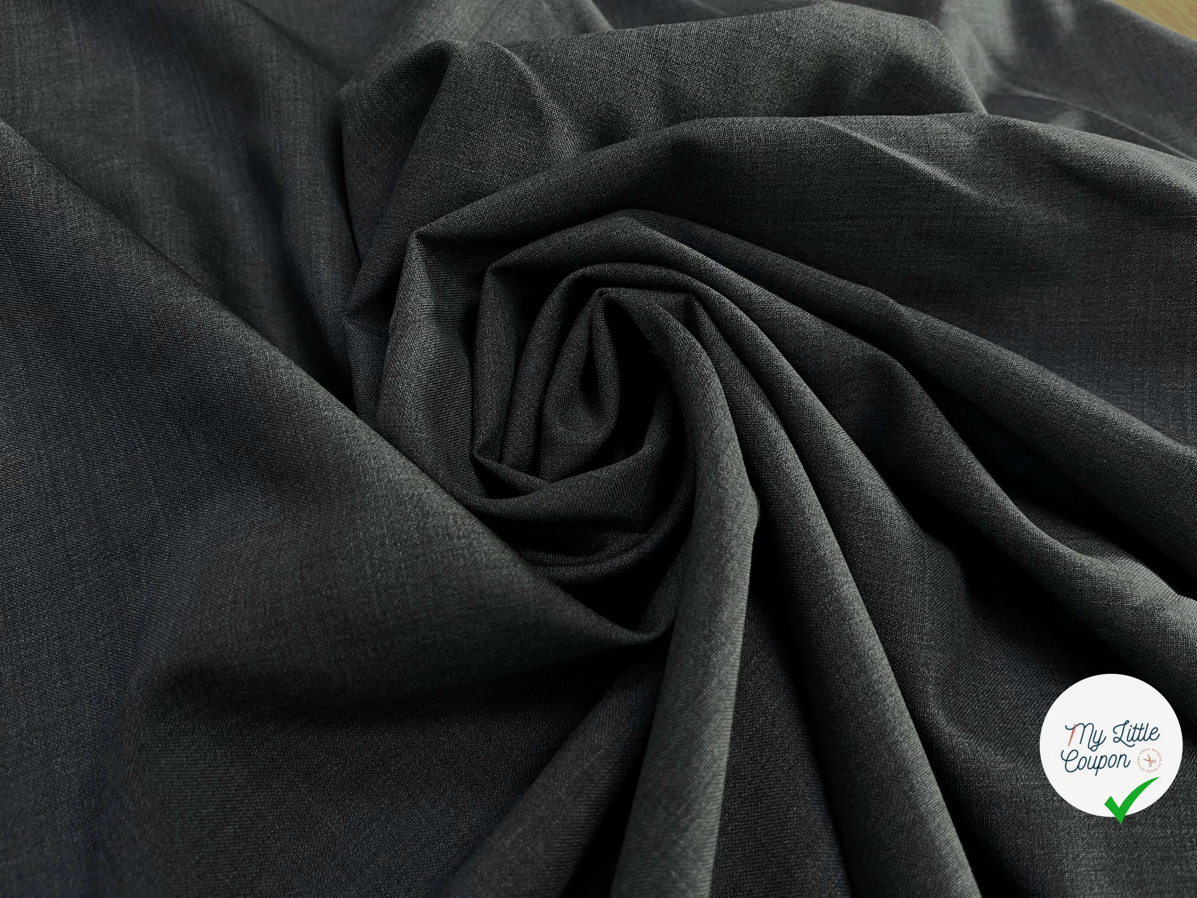 DRAPERIE DE LAINE GRIS DEPERLANTE FIL ROUGE SUR UNE LISIÈRE - My Little Coupon