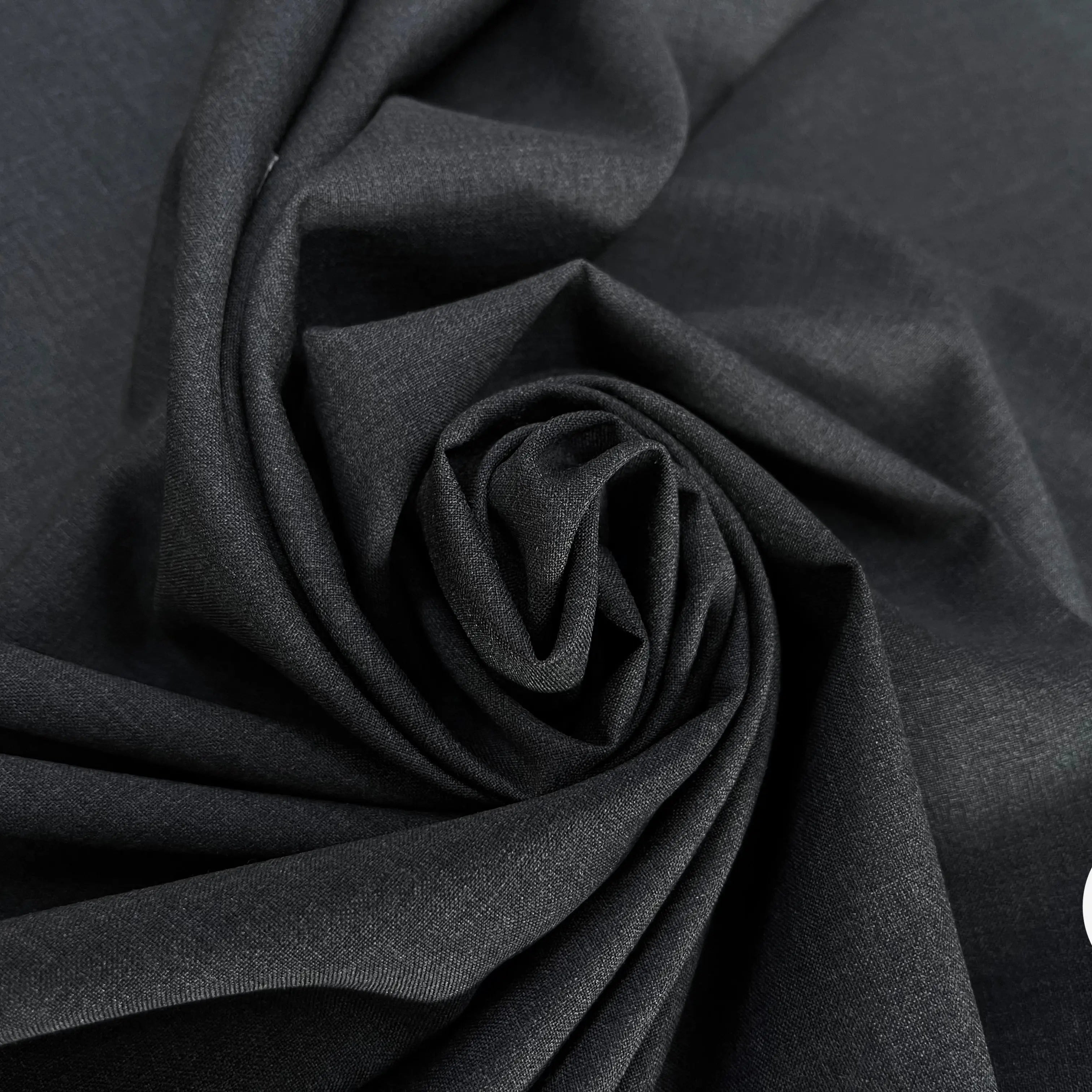 DRAPERIE DE LAINE GRIS FONCÉ FIL BLEU SUR UNE LISIÈRE & DEPERLANTE - My Little Coupon