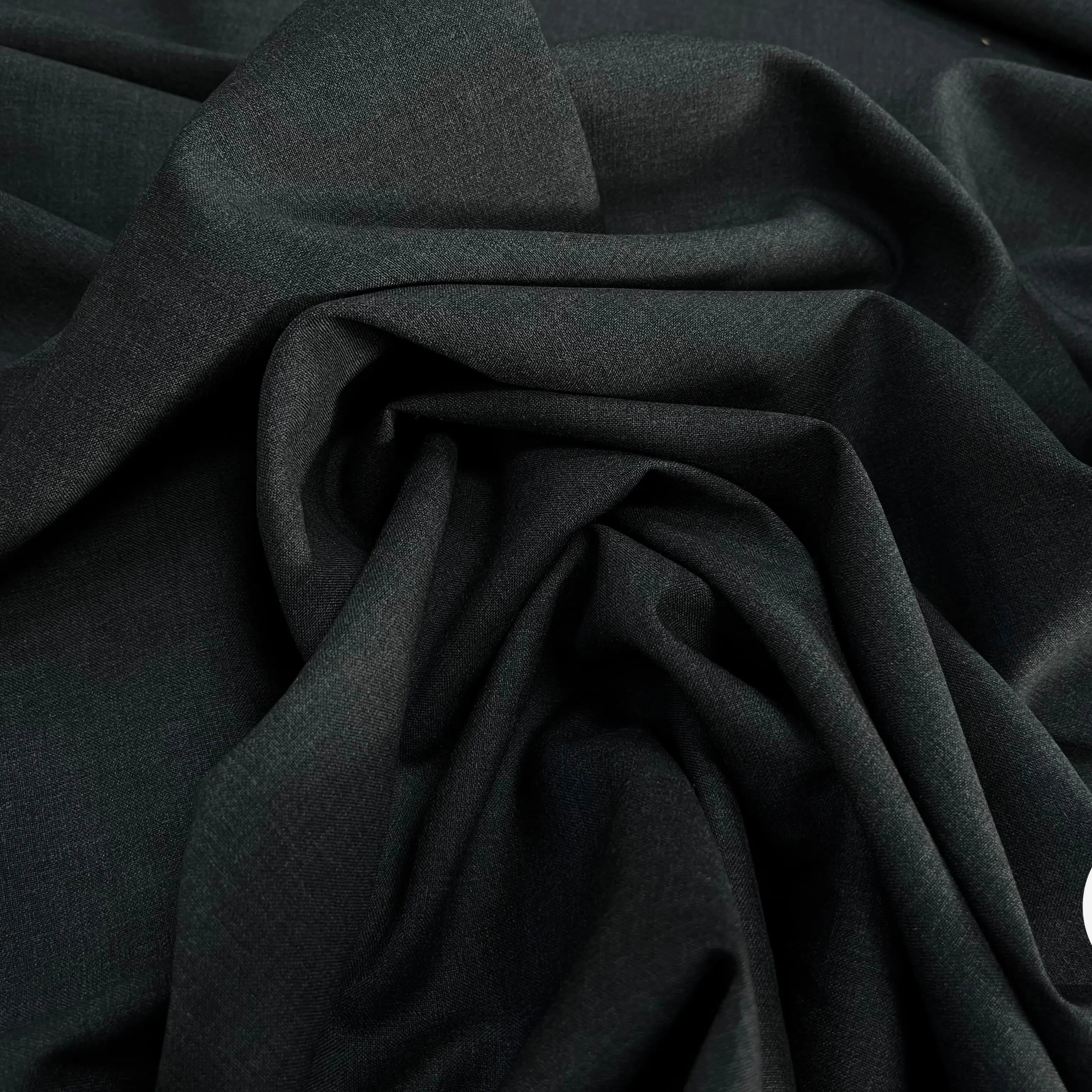 DRAPERIE DE LAINE GRIS FONCÉ FIL BLEU SUR UNE LISIÈRE & DEPERLANTE - My Little Coupon