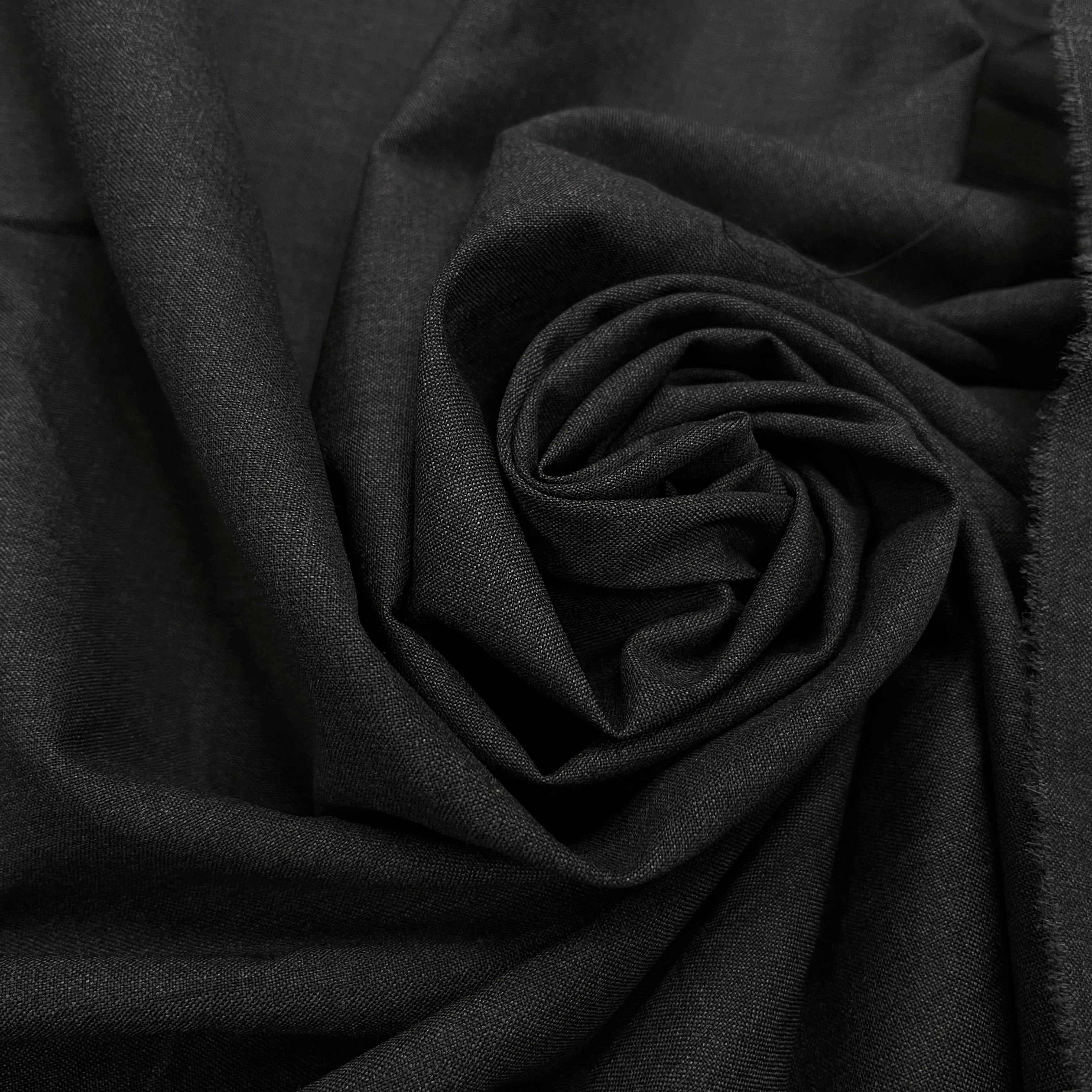 DRAPERIE DE LAINE GRIS FONCÉ ULTRA STRETCH & DEPERLANTE FILS MULTICOLORES SUR UNE LISIÈRE - My Little Coupon