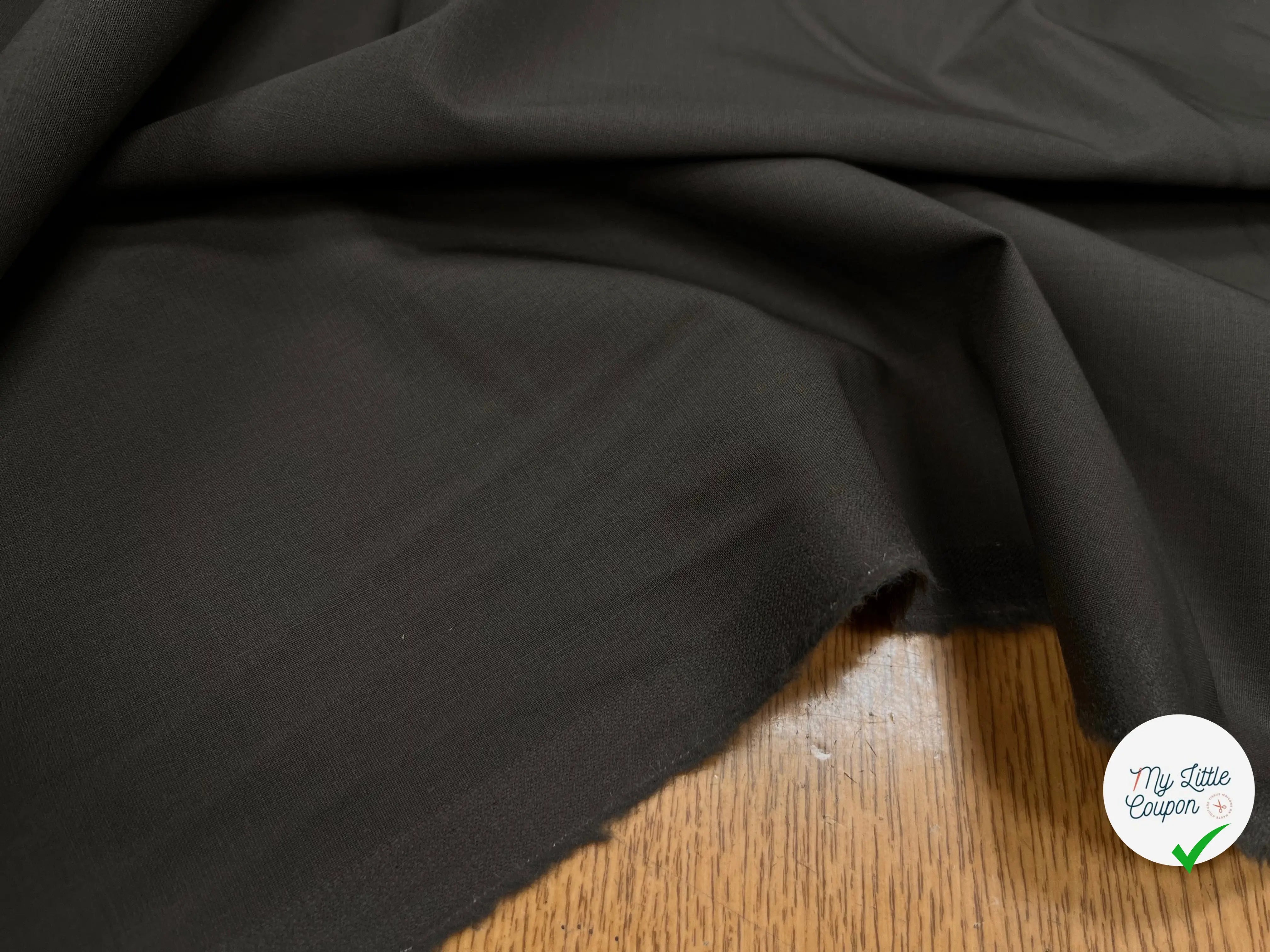 DRAPERIE DE LAINE GRIS KAKI STRETCH DEPERLANTE - My Little Coupon