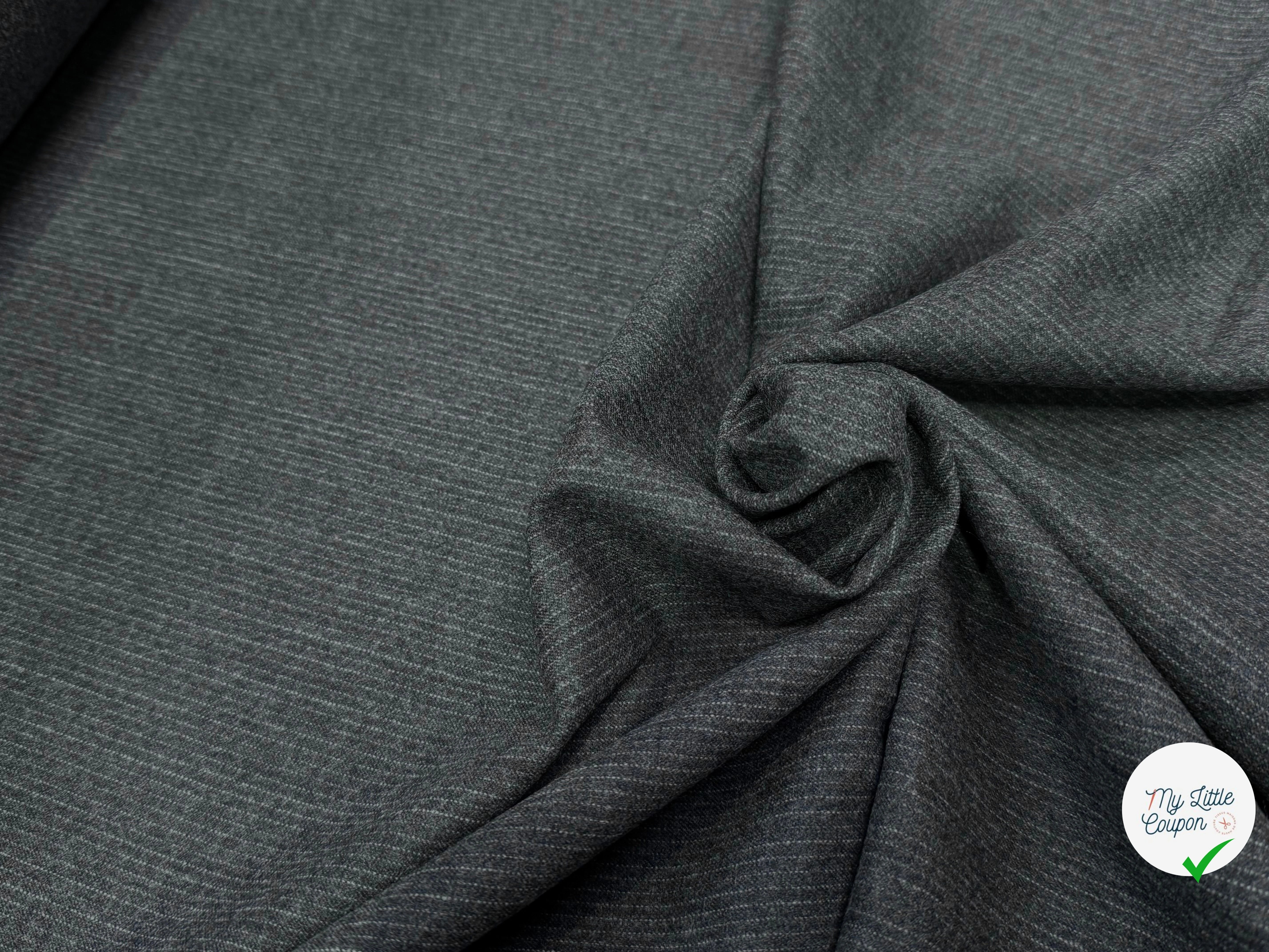 DRAPERIE DE LAINE GRISE FINE RAYURES BLANCHE 100%W - My Little Coupon