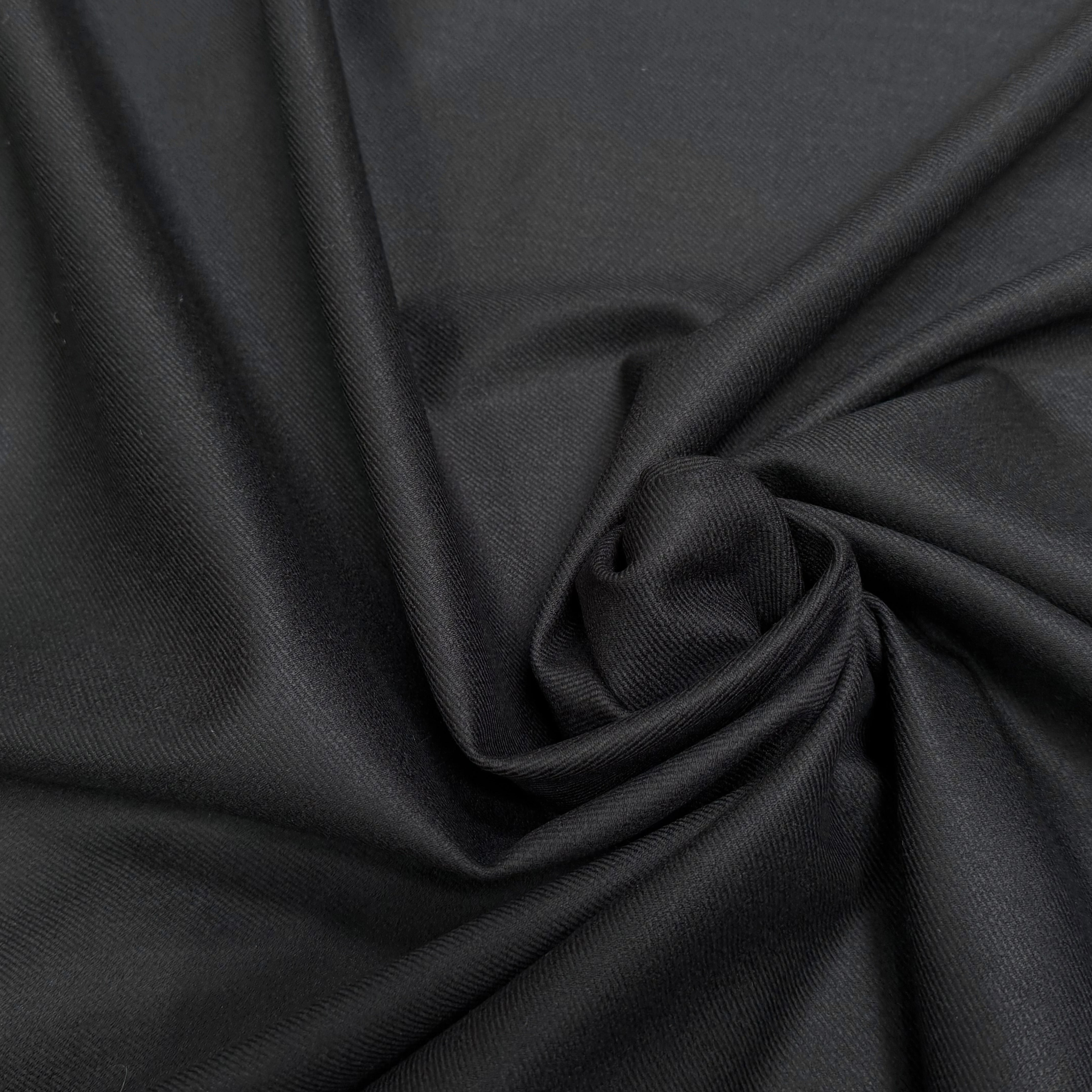 DRAPERIE DE LAINE NOBLE SATINÉE NOIR STRETCH - My Little Coupon