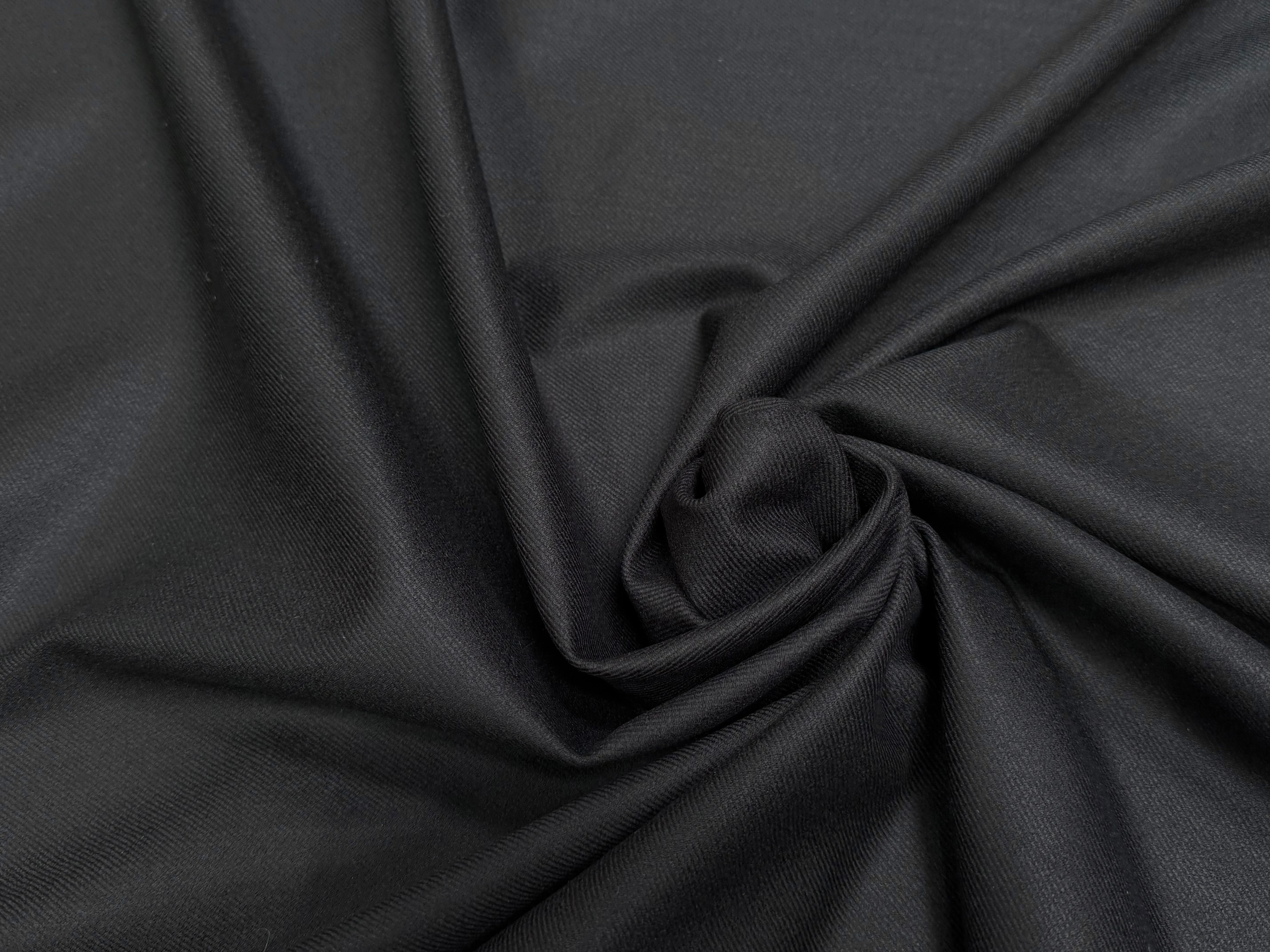 DRAPERIE DE LAINE NOBLE SATINÉE NOIR STRETCH - My Little Coupon