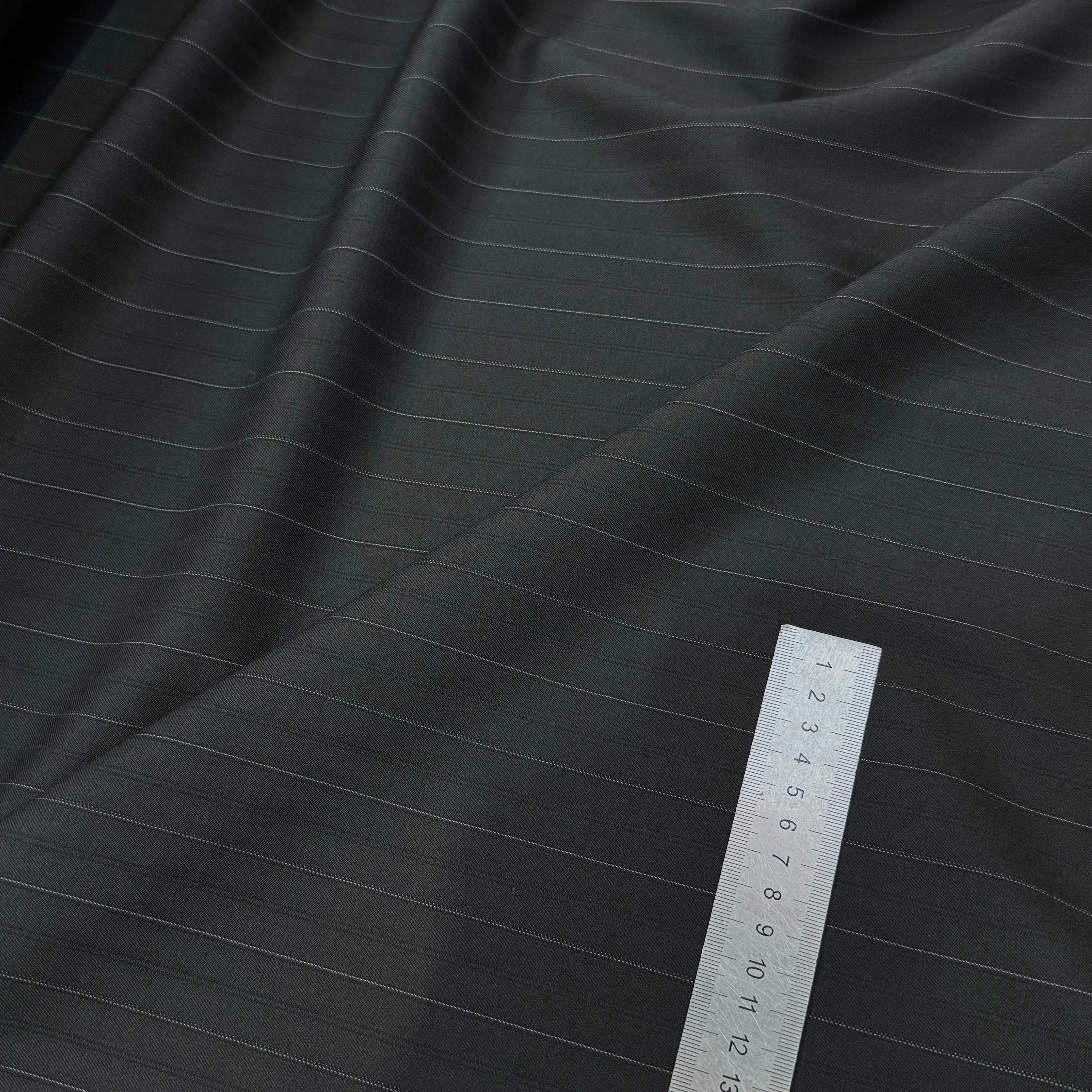 DRAPERIE DE LAINE NOIR SUPERBE RAYURES HORIZONTALES - My Little Coupon