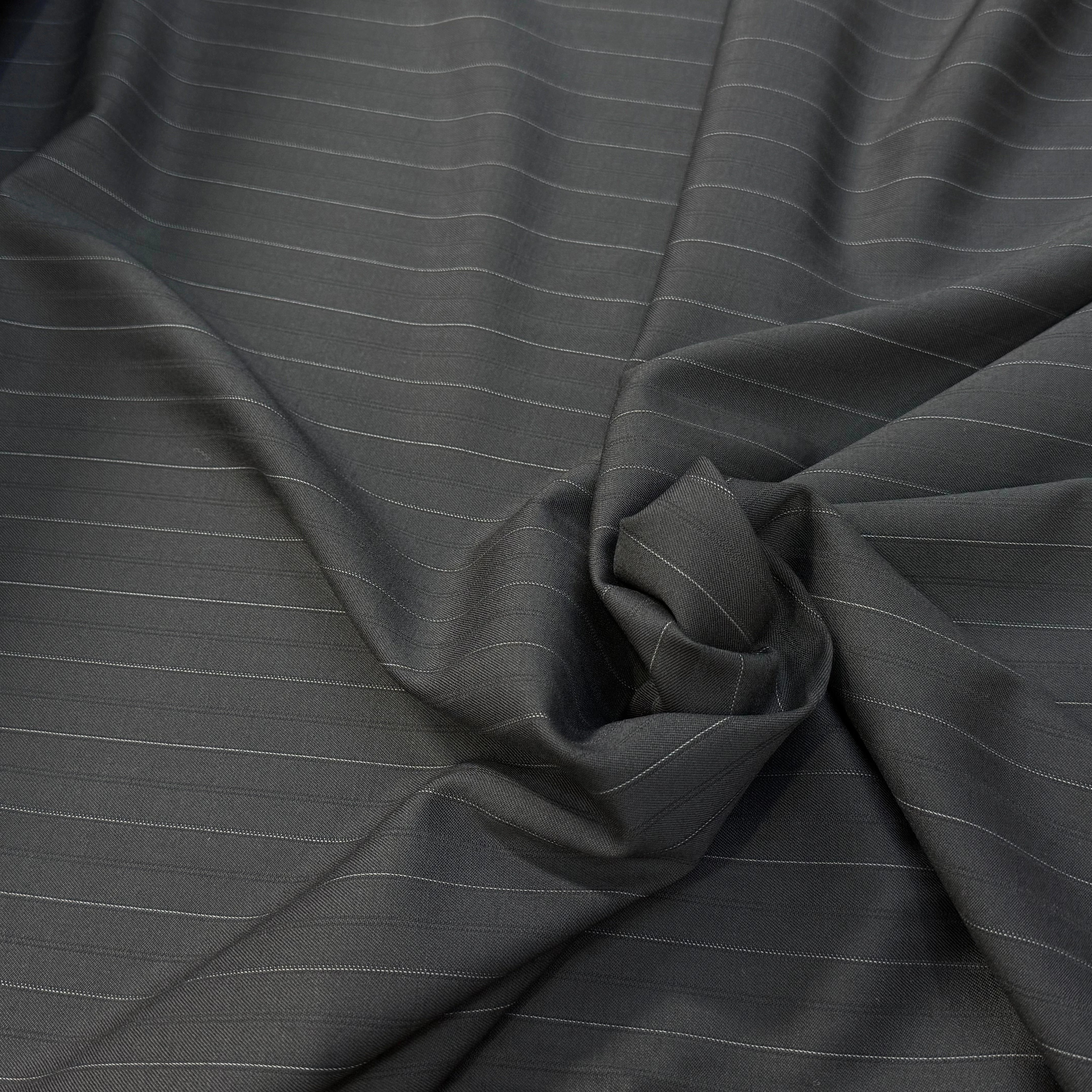 DRAPERIE DE LAINE NOIR SUPERBE RAYURES HORIZONTALES - My Little Coupon