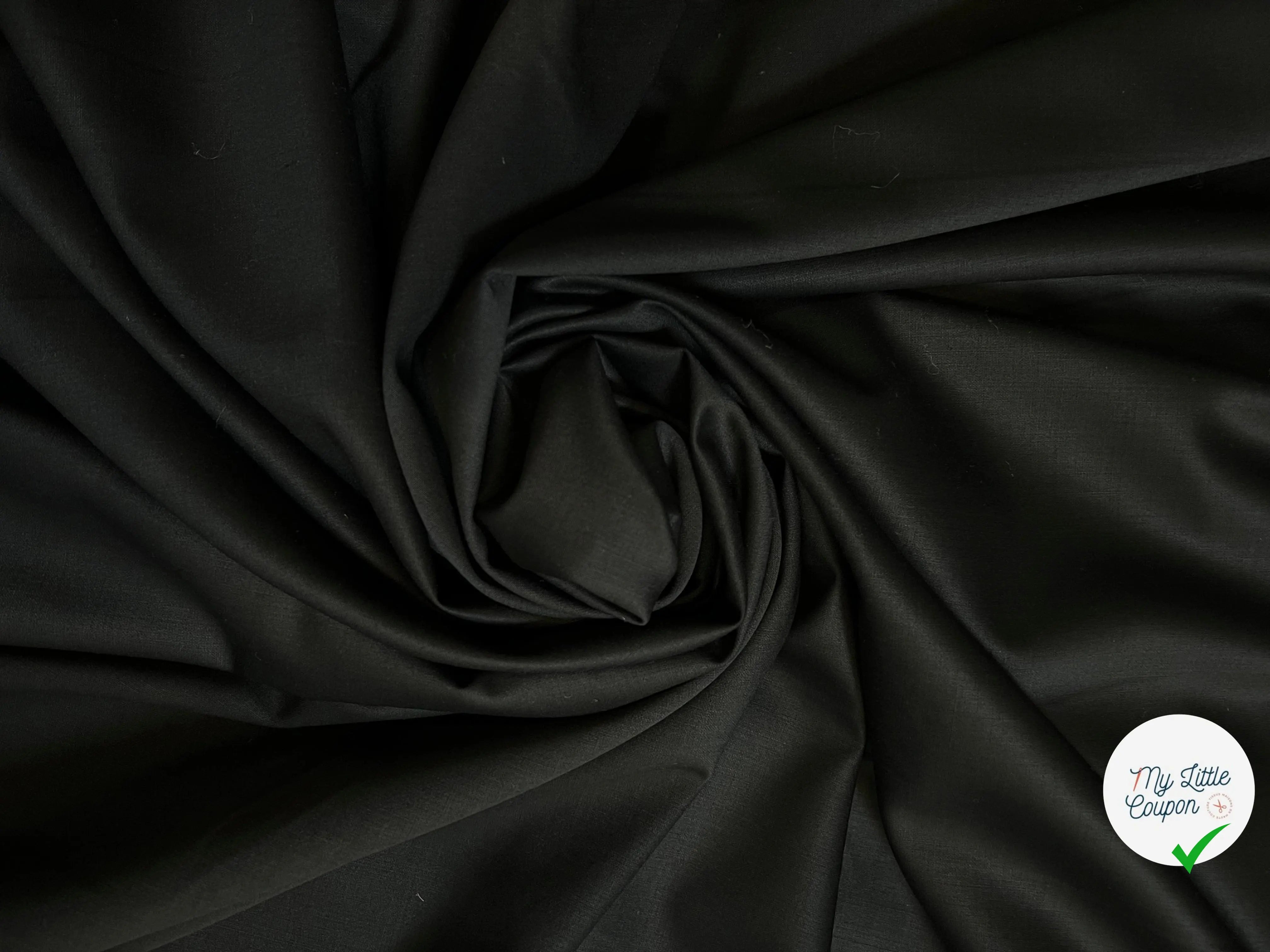 DRAPERIE DE LAINE NOIRE 95% LAINE - coupon de 3 mètres - My Little Coupon - tissu - coudre