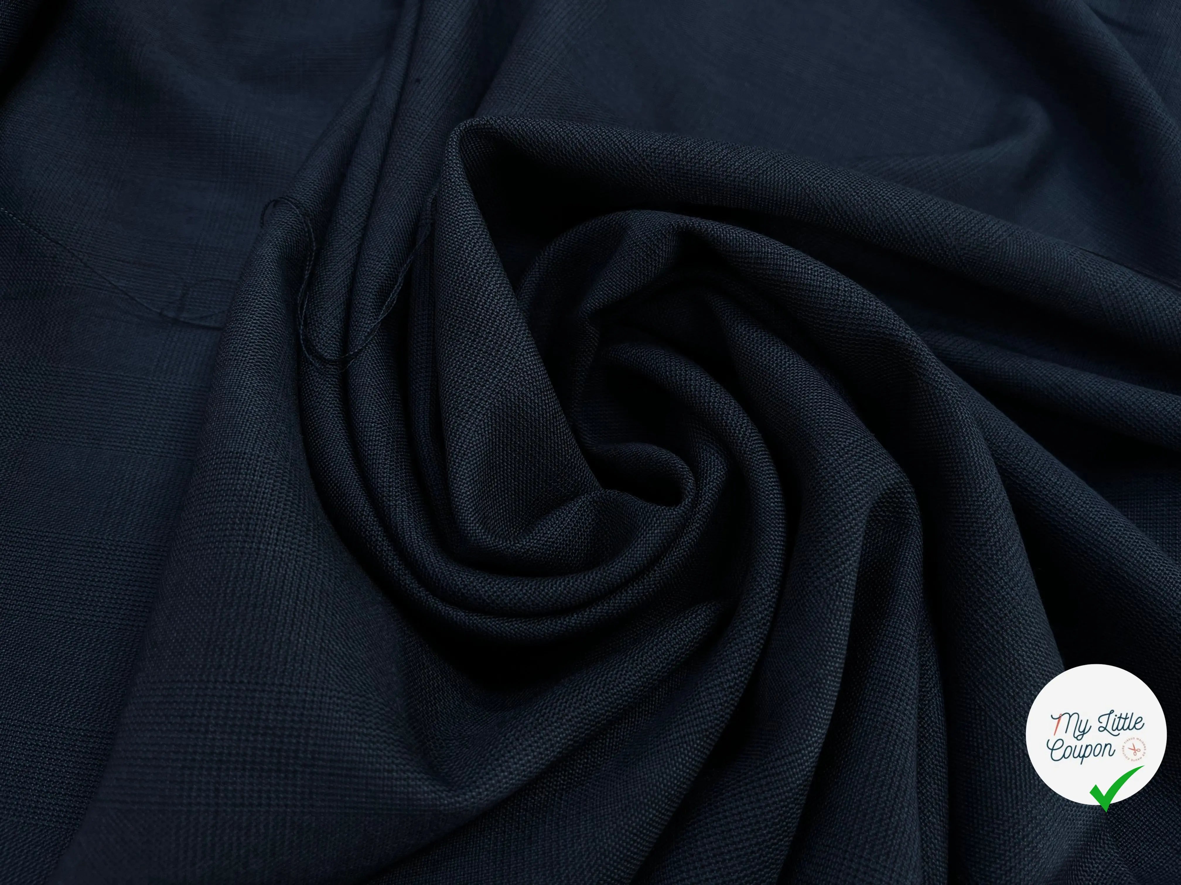 DRAPERIE DE LAINE PIQUÉ BLEU GRIS DEPERLANTE - My Little Coupon