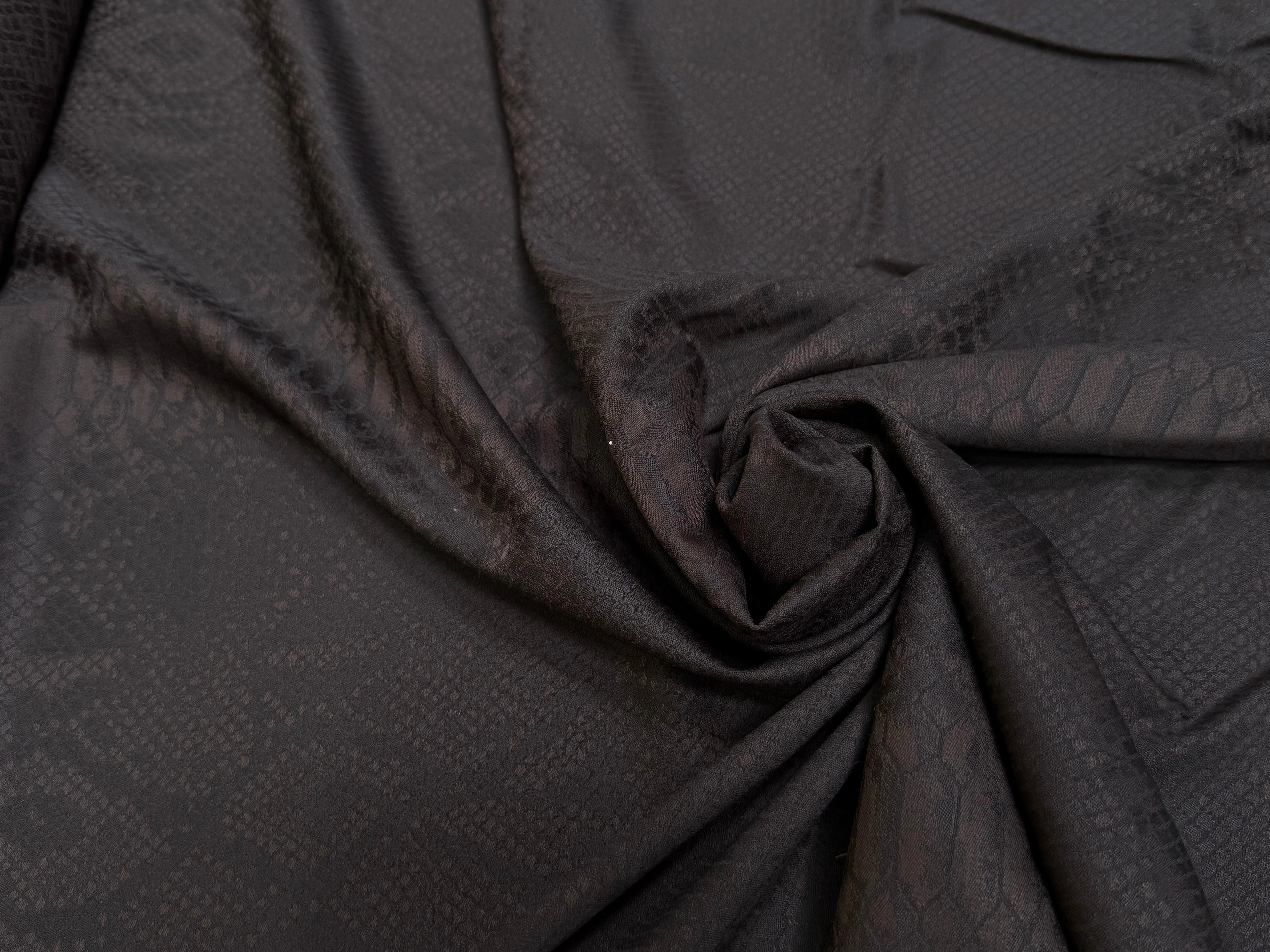 DRAPERIE DE LAINE PYTHON MARRON NOIR LÉGÈREMENT SATINÉE TRÈS CHIC - My Little Coupon