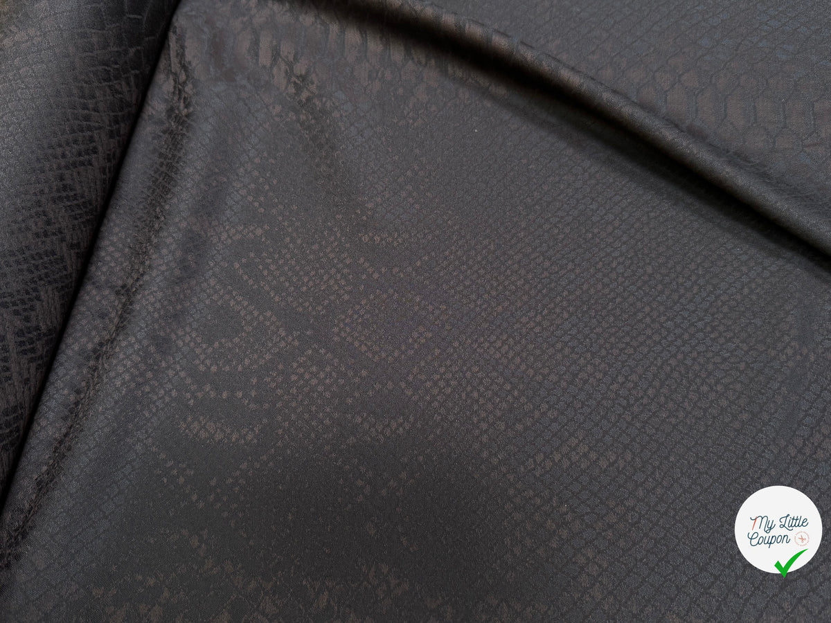 DRAPERIE DE LAINE PYTHON MARRON NOIR LÉGÈREMENT SATINÉE TRÈS CHIC - My Little Coupon