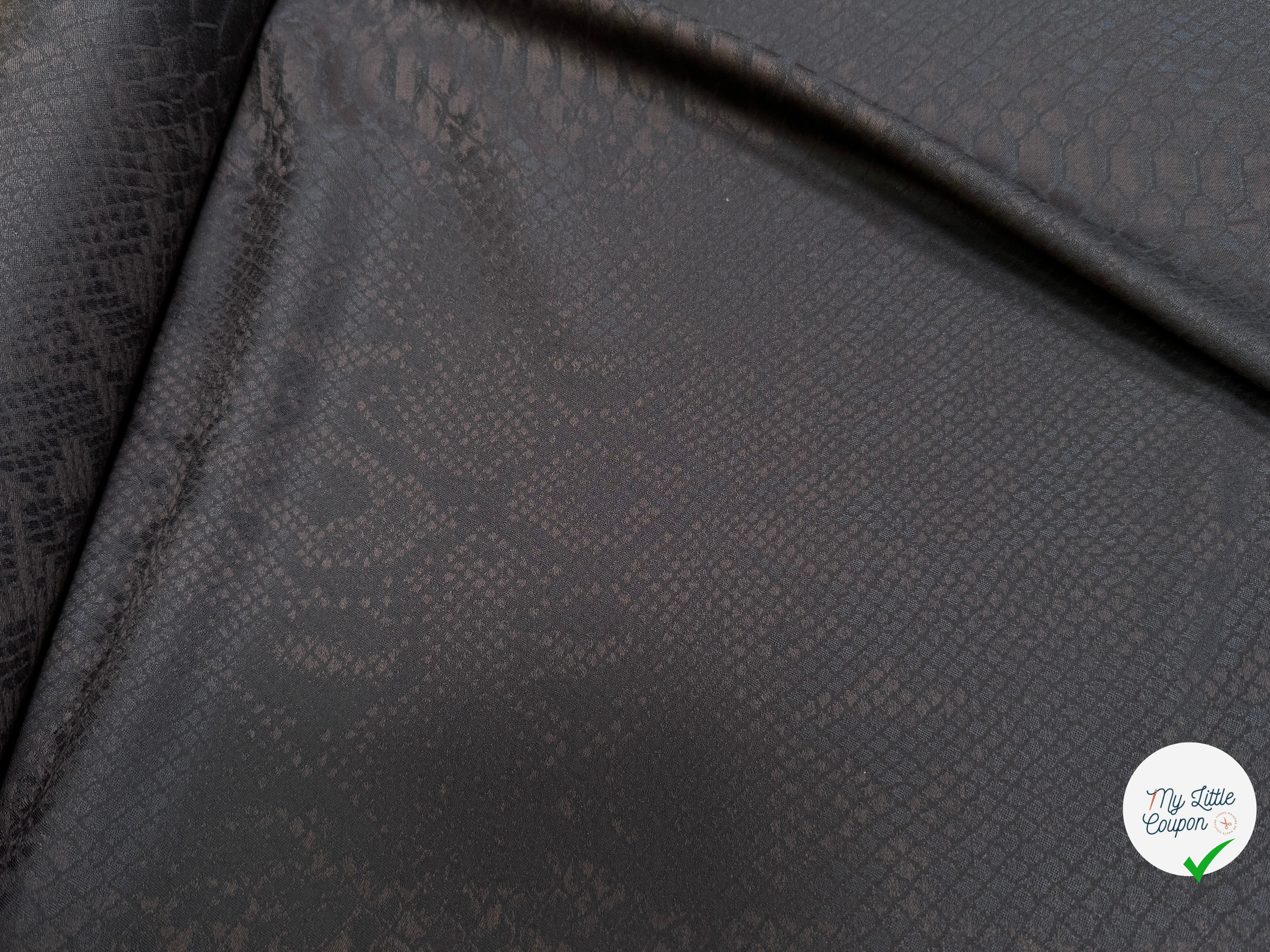 DRAPERIE DE LAINE PYTHON MARRON NOIR LÉGÈREMENT SATINÉE TRÈS CHIC - My Little Coupon