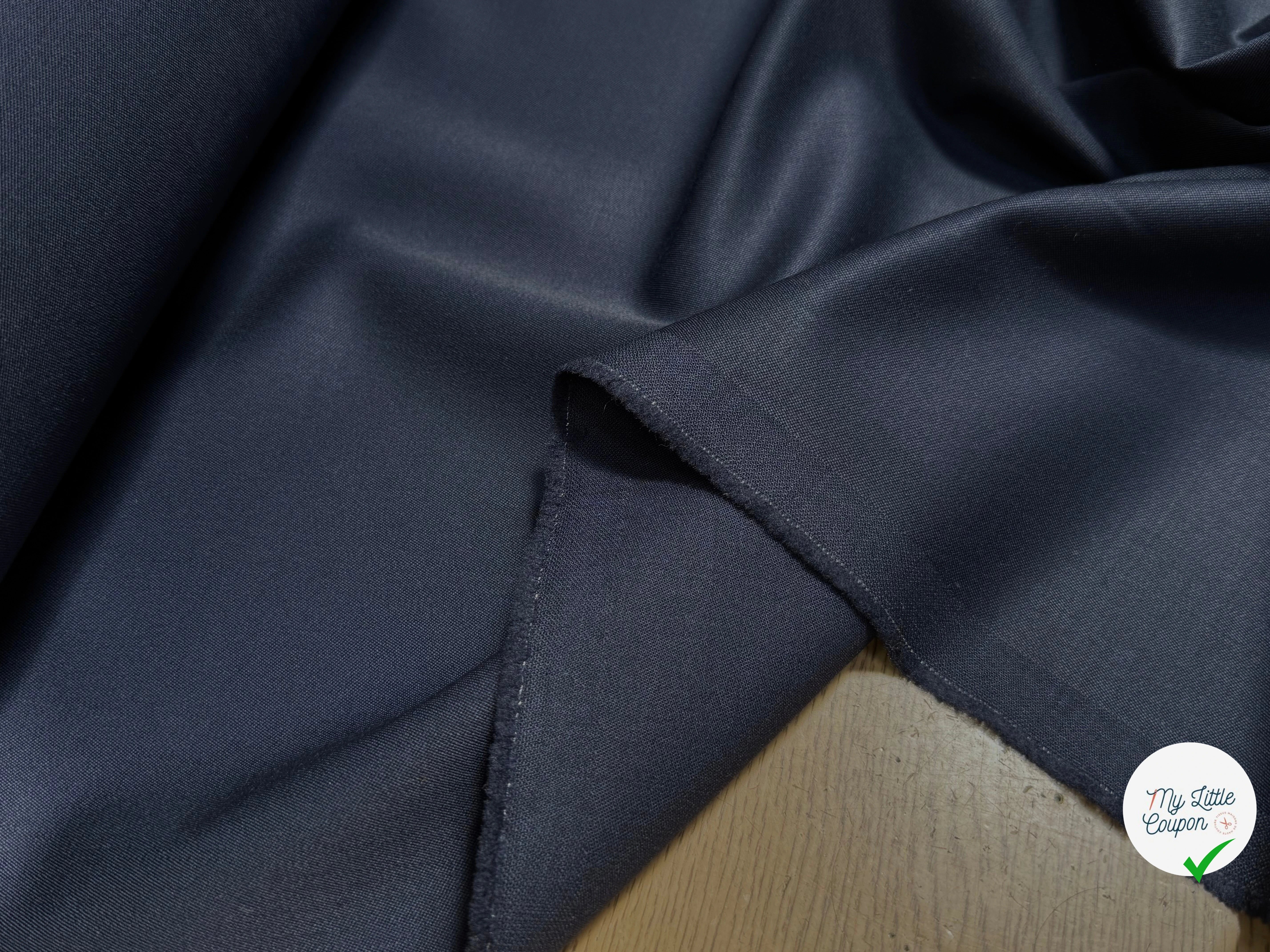 DRAPERIE DE LAINE SATINÉE NAVY TRÈS BELLE TENUE - My Little Coupon