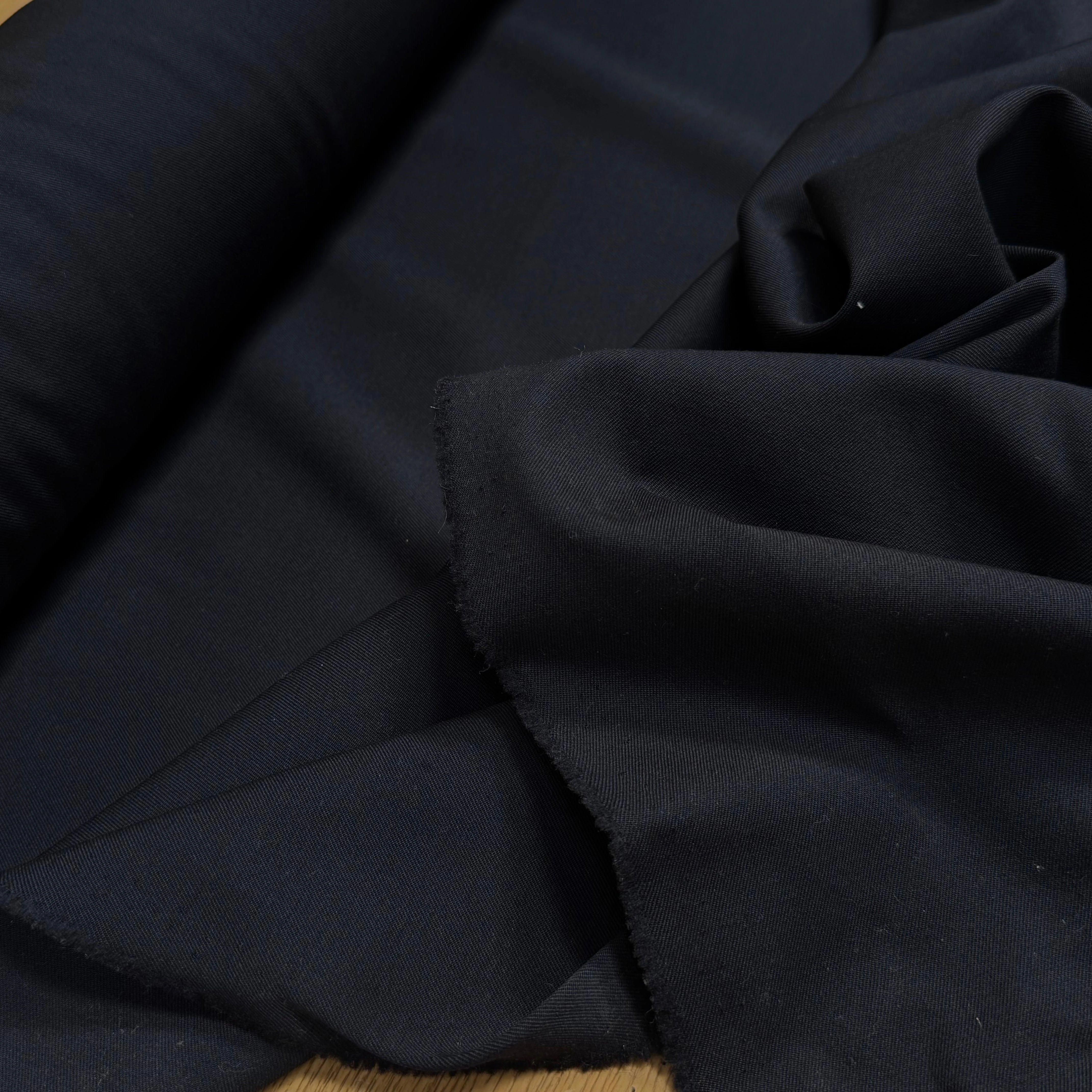 DRAPERIE DE LAINE SERGÉE STRETCH BLEU MARINE FONCÉ - My Little Coupon