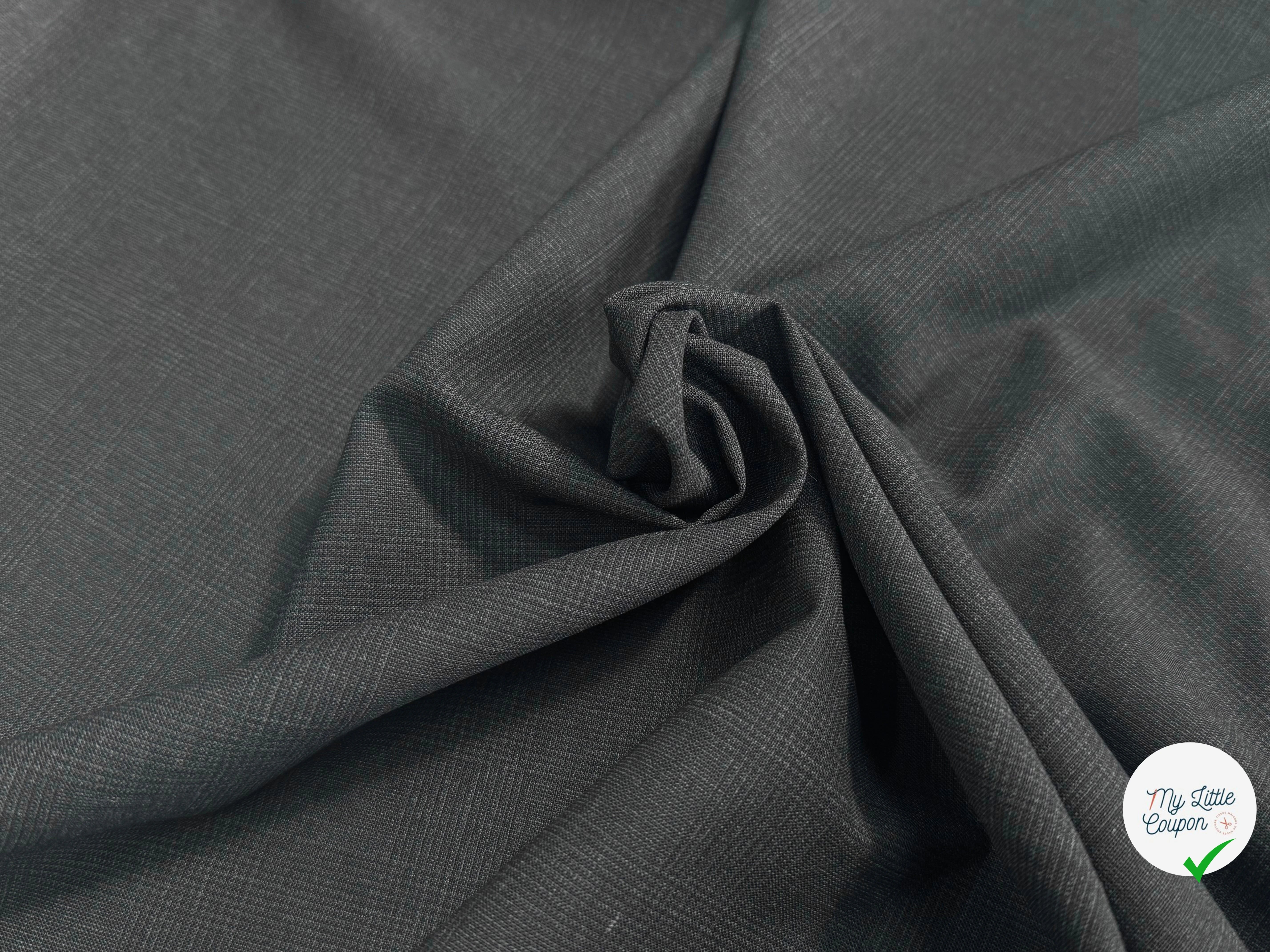 DRAPERIE DE LAINE STRETCH À CARREAUX GRIS NOIR - My Little Coupon