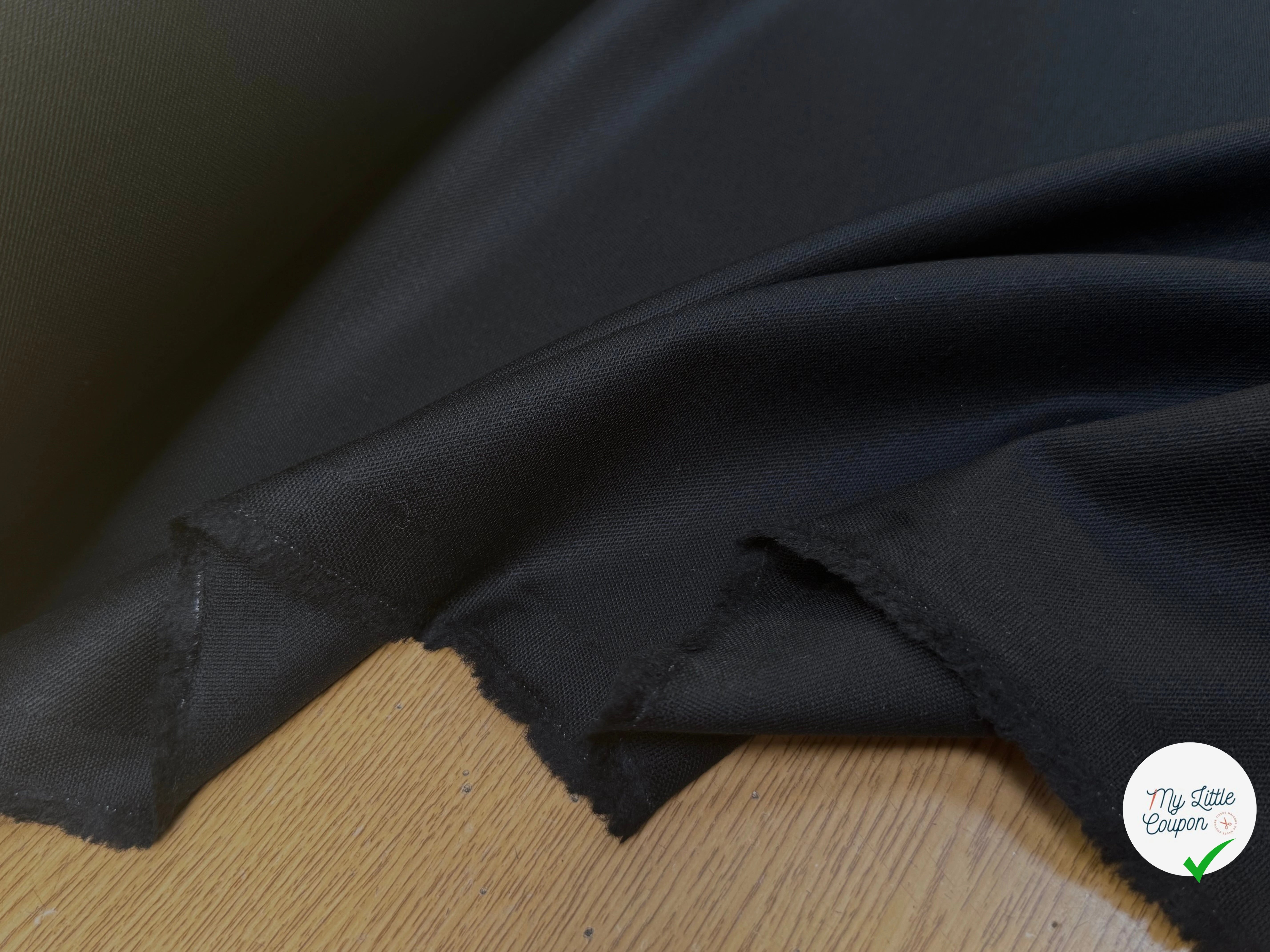 DRAPERIE DE LAINE STRETCH BEAU TOMBÉ NOIR - My Little Coupon
