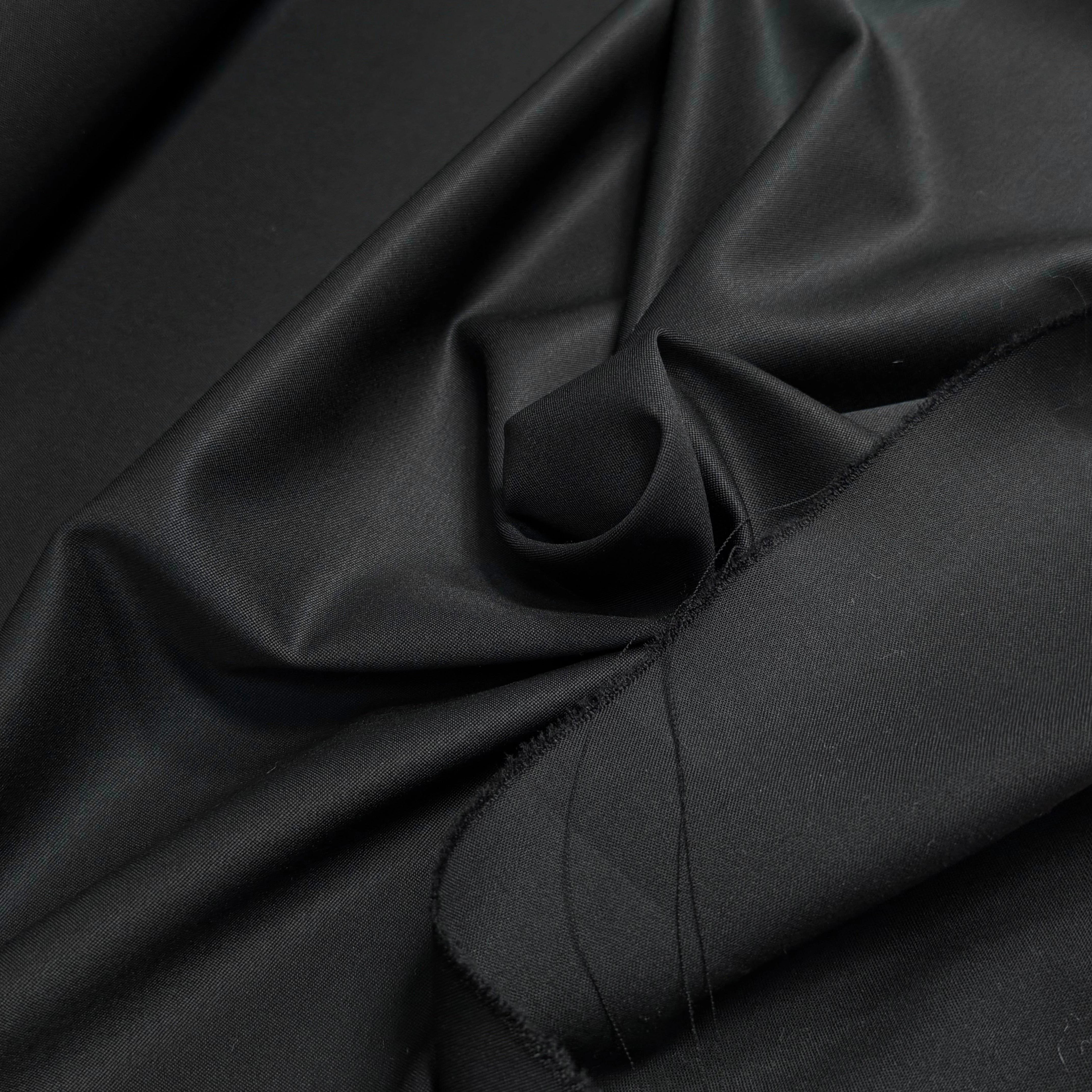DRAPERIE DE LAINE STRETCH BEAU TOMBÉ ULTRA BELLE NOIR LÉGÈREMENT SATINÉ - My Little Coupon