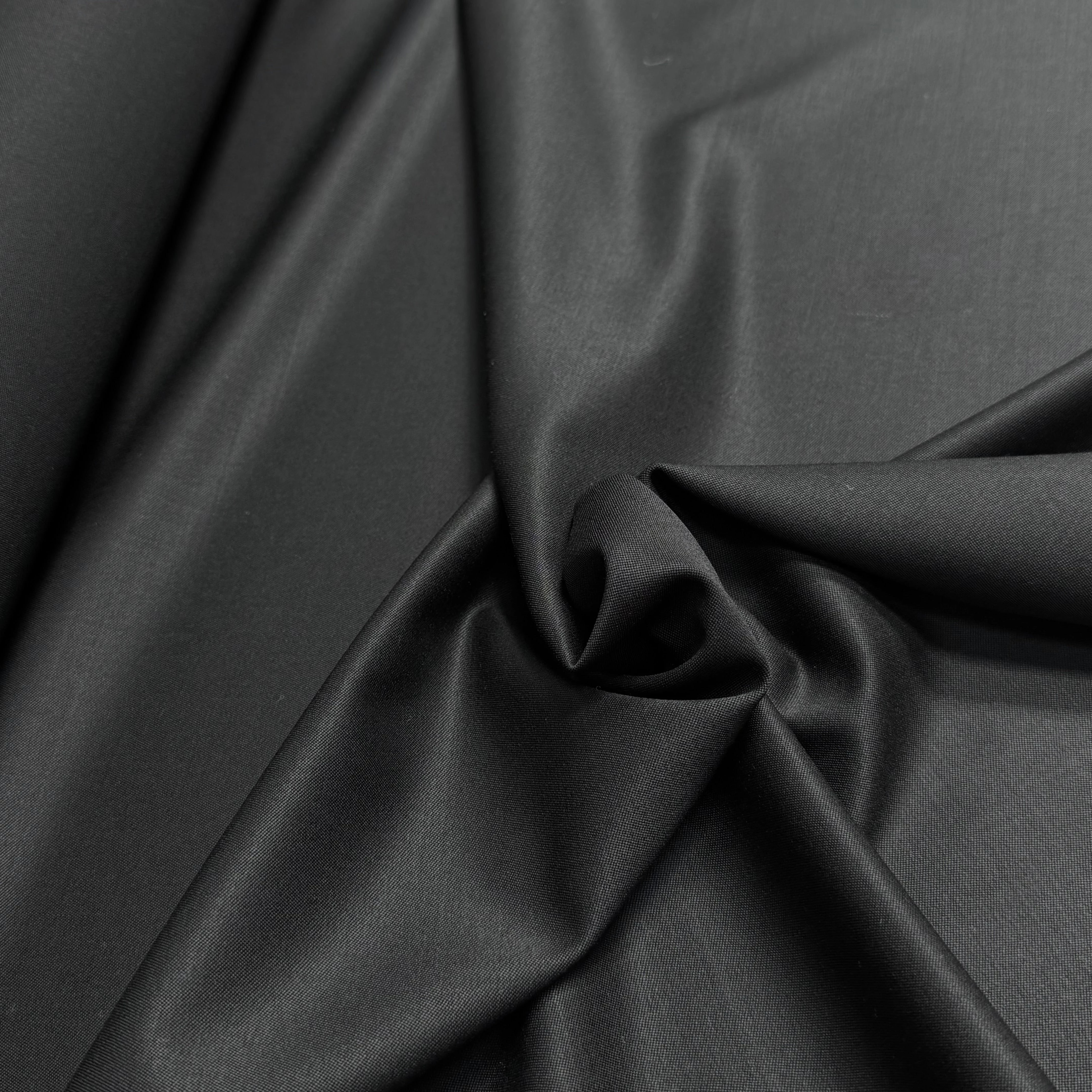 DRAPERIE DE LAINE STRETCH BEAU TOMBÉ ULTRA BELLE NOIR LÉGÈREMENT SATINÉ - My Little Coupon