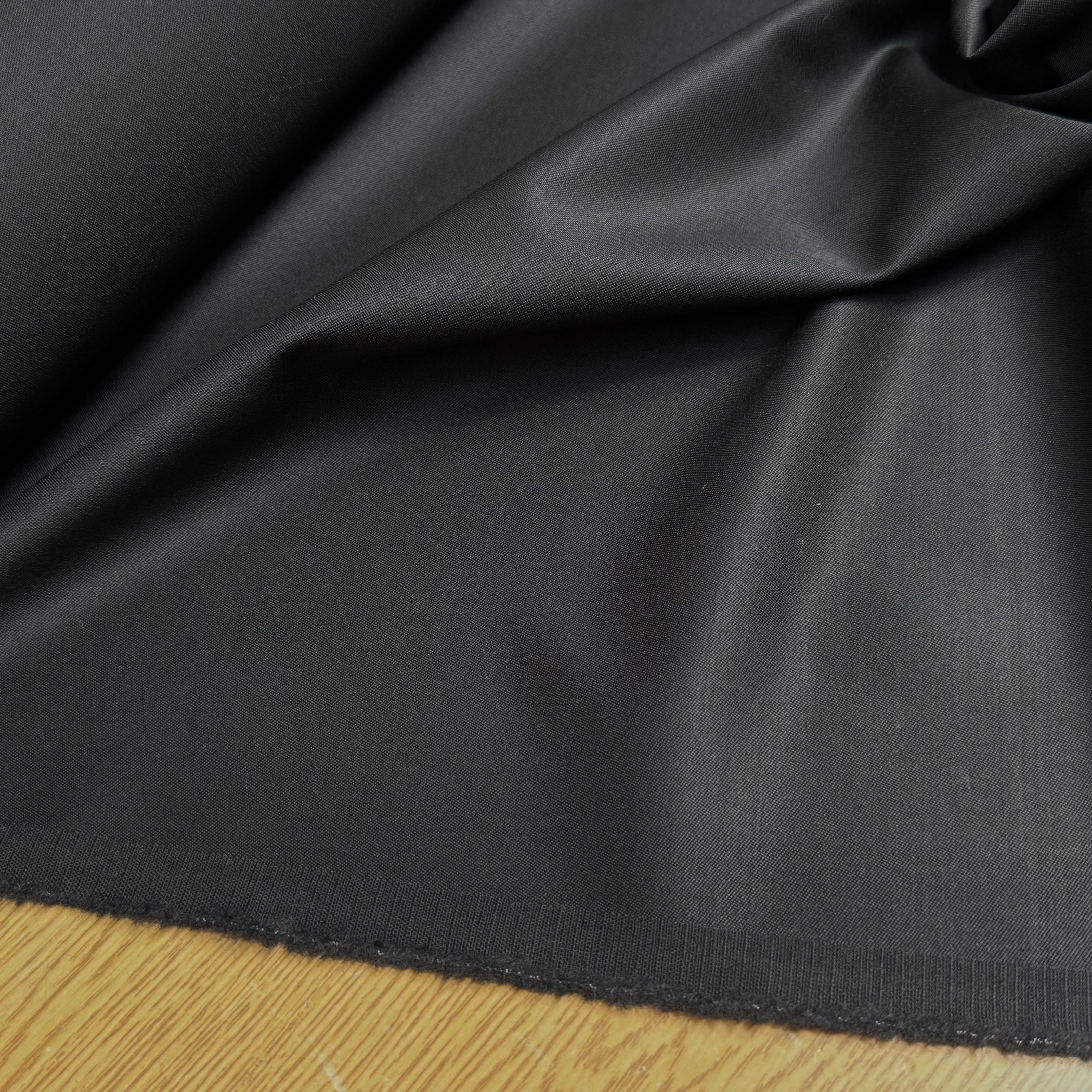 DRAPERIE DE LAINE STRETCH BEAU TOMBÉ ULTRA BELLE NOIR LÉGÈREMENT SATINÉ - My Little Coupon