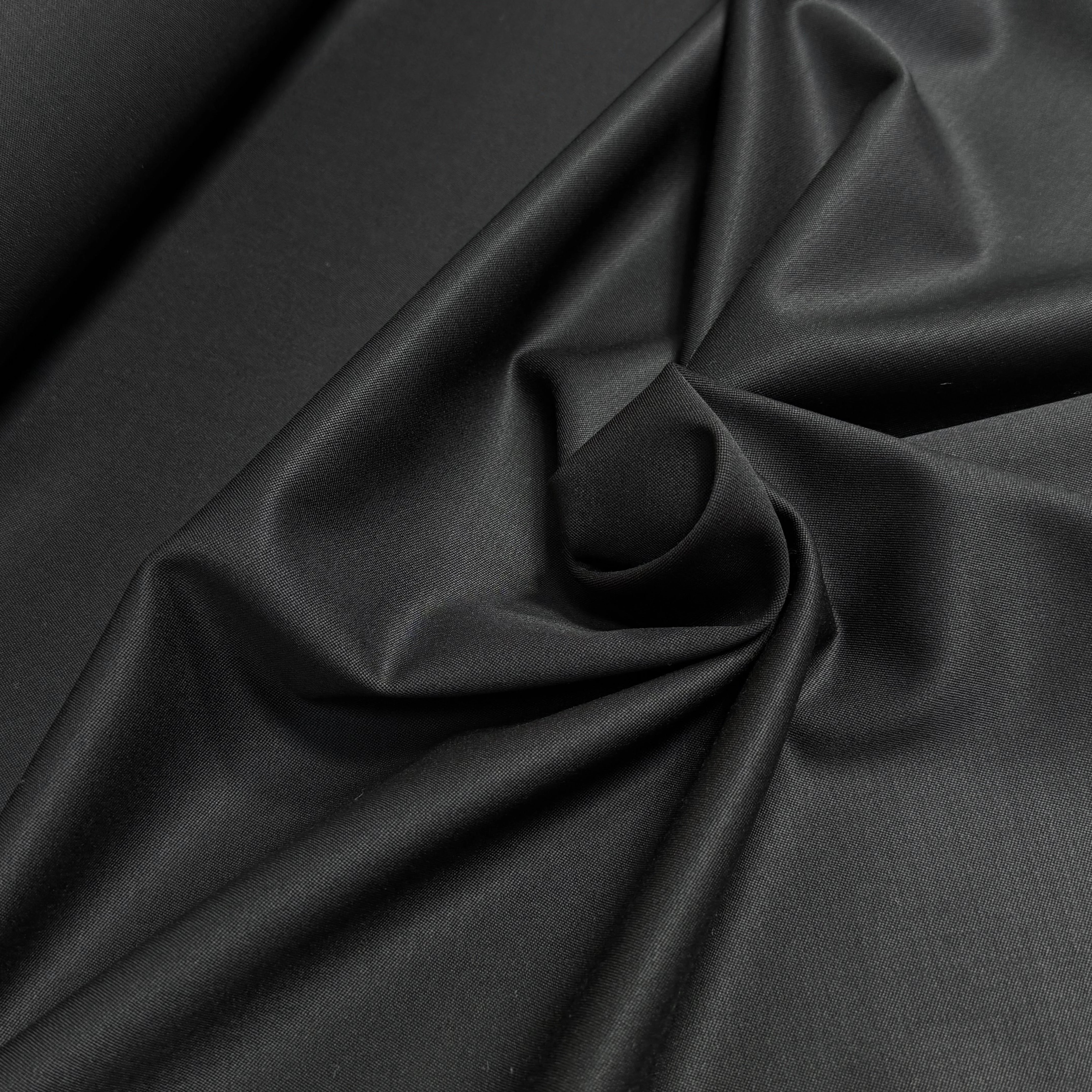 DRAPERIE DE LAINE STRETCH BEAU TOMBÉ ULTRA BELLE NOIR LÉGÈREMENT SATINÉ - My Little Coupon