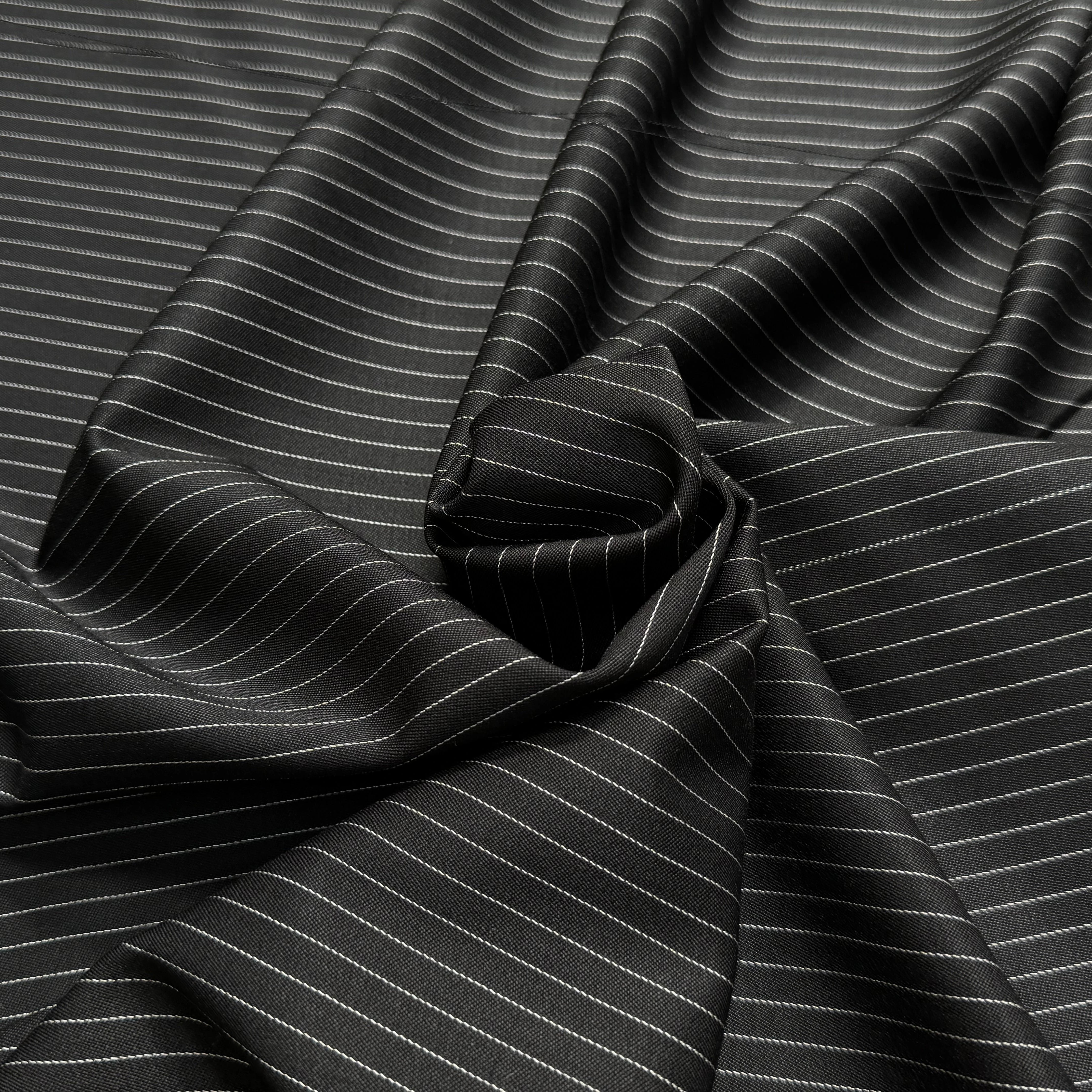 DRAPERIE DE LAINE STRETCH RAYURES TENNIS NOIR - My Little Coupon