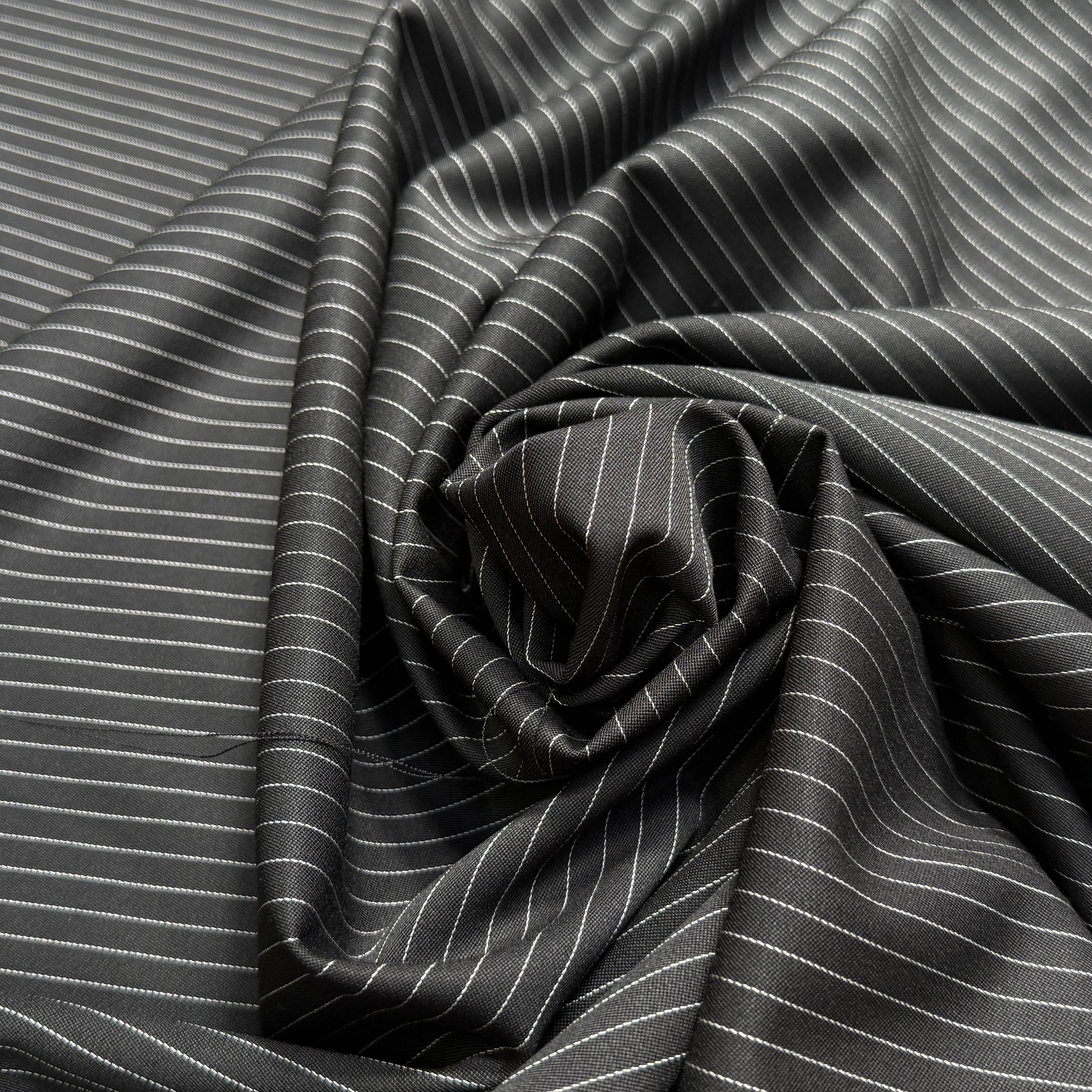 DRAPERIE DE LAINE STRETCH RAYURES TENNIS NOIR - My Little Coupon