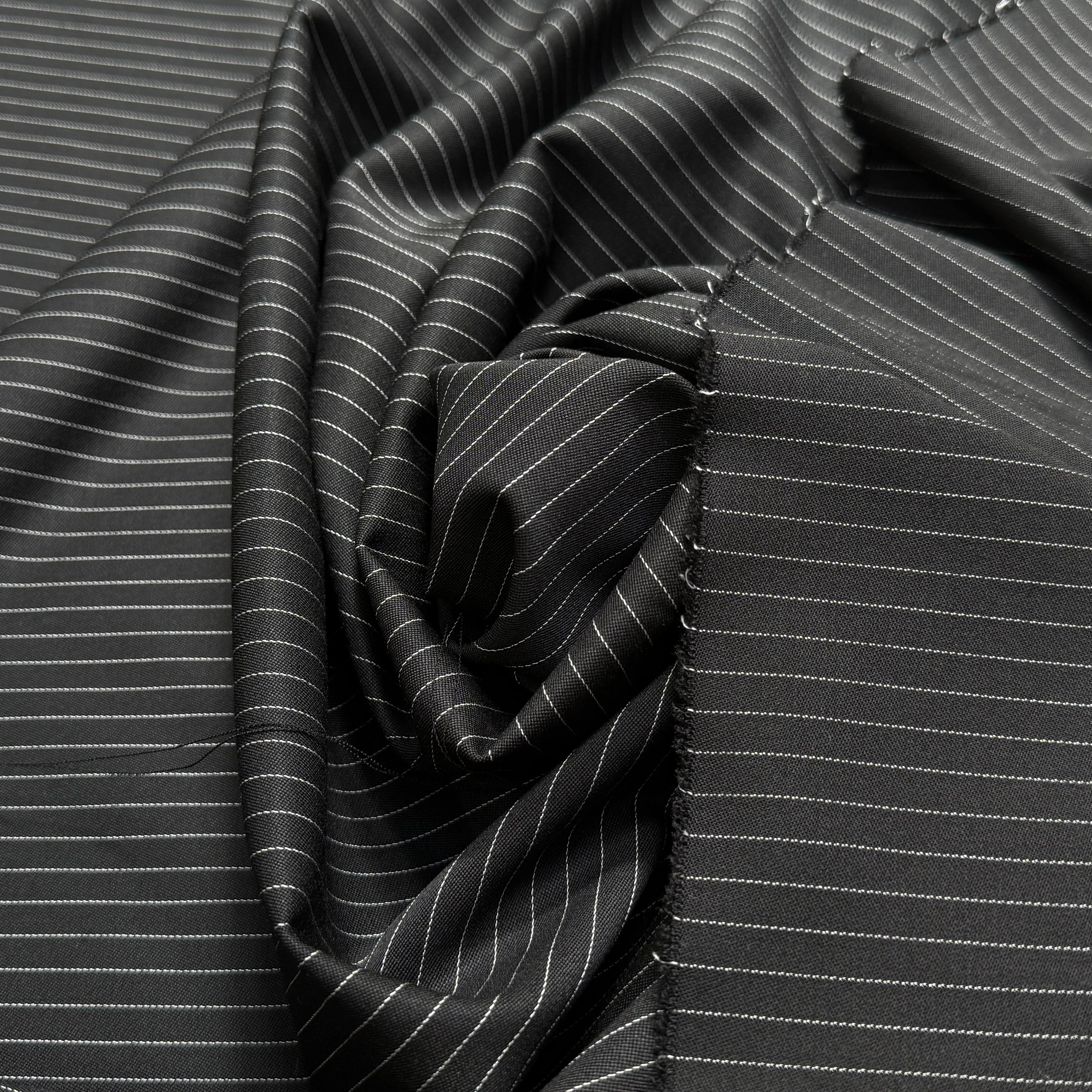 DRAPERIE DE LAINE STRETCH RAYURES TENNIS NOIR - My Little Coupon