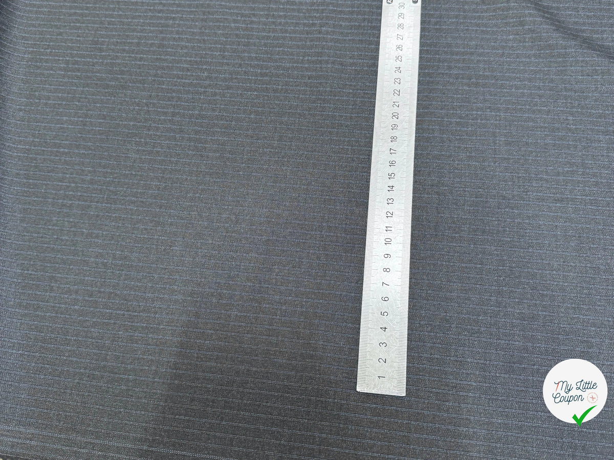 DRAPERIE DE LAINE SUPER 100'S GRIS RAYURES BLEUES TRÈS ÉLÉGANT - My Little Coupon