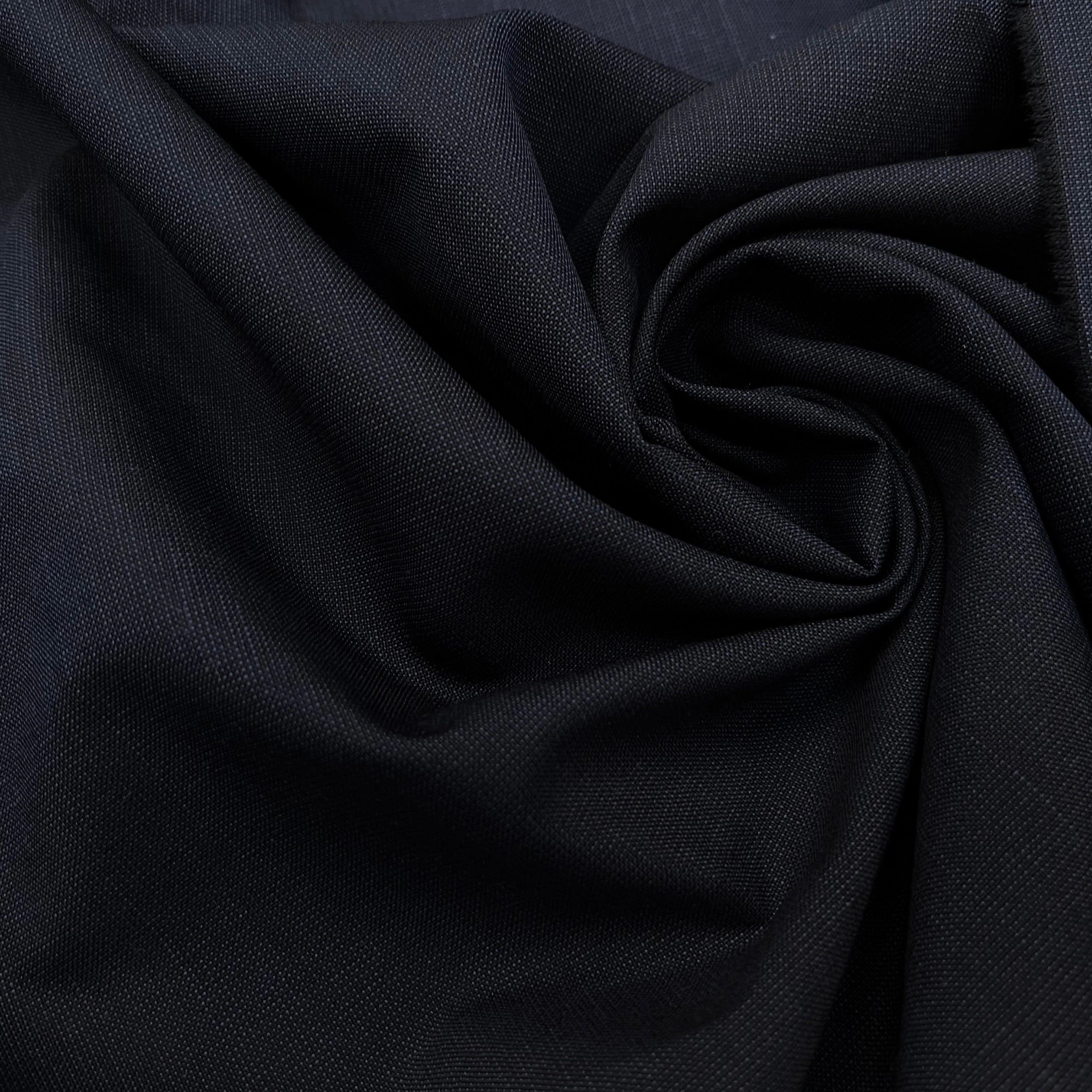 DRAPERIE DE LAINE SUPERBE BLEU NUIT D'ÉTÉ DEPERLANTE FIL ROUGE SUR UNE LISIÈRE - My Little Coupon