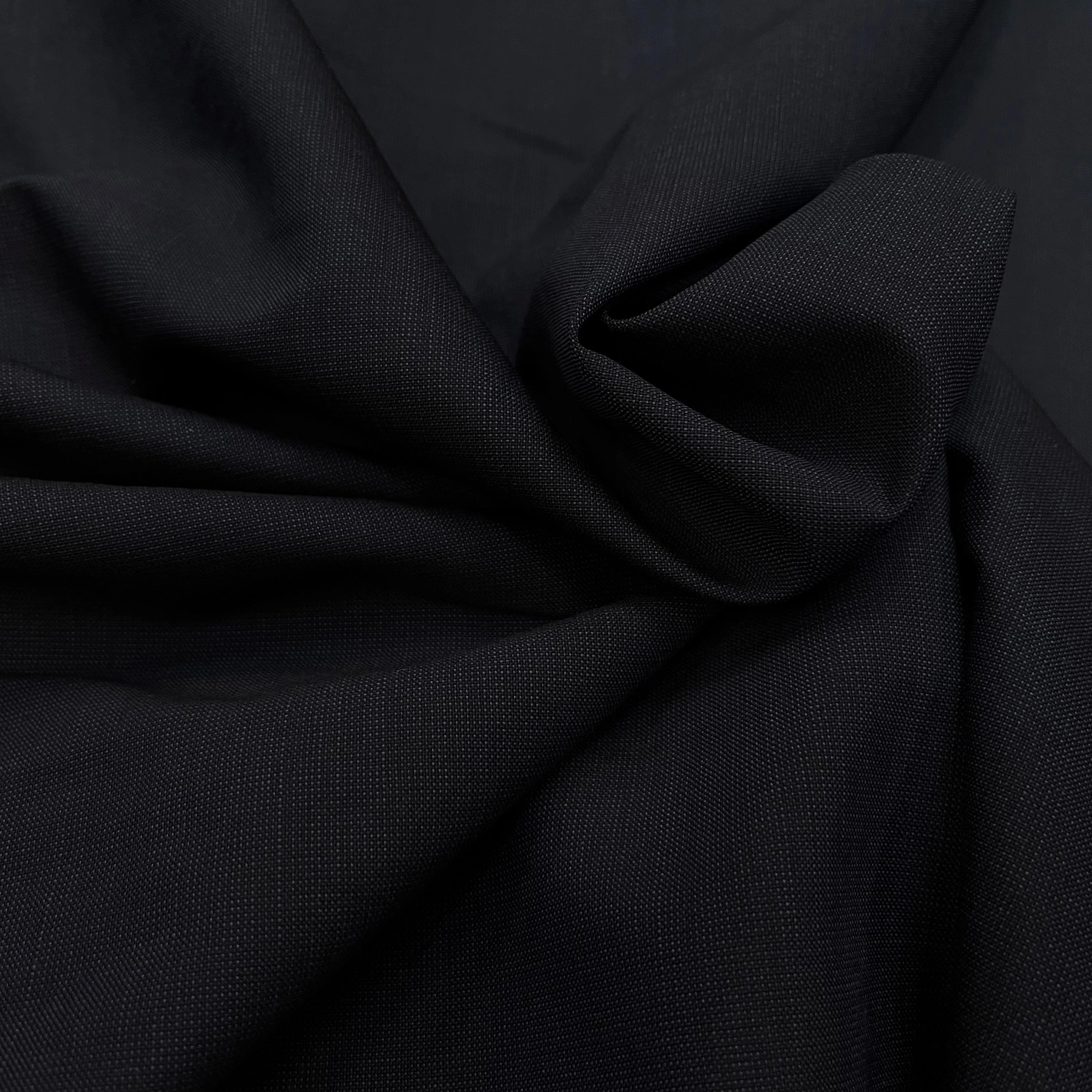 DRAPERIE DE LAINE SUPERBE BLEU NUIT D'ÉTÉ DEPERLANTE FIL ROUGE SUR UNE LISIÈRE - My Little Coupon