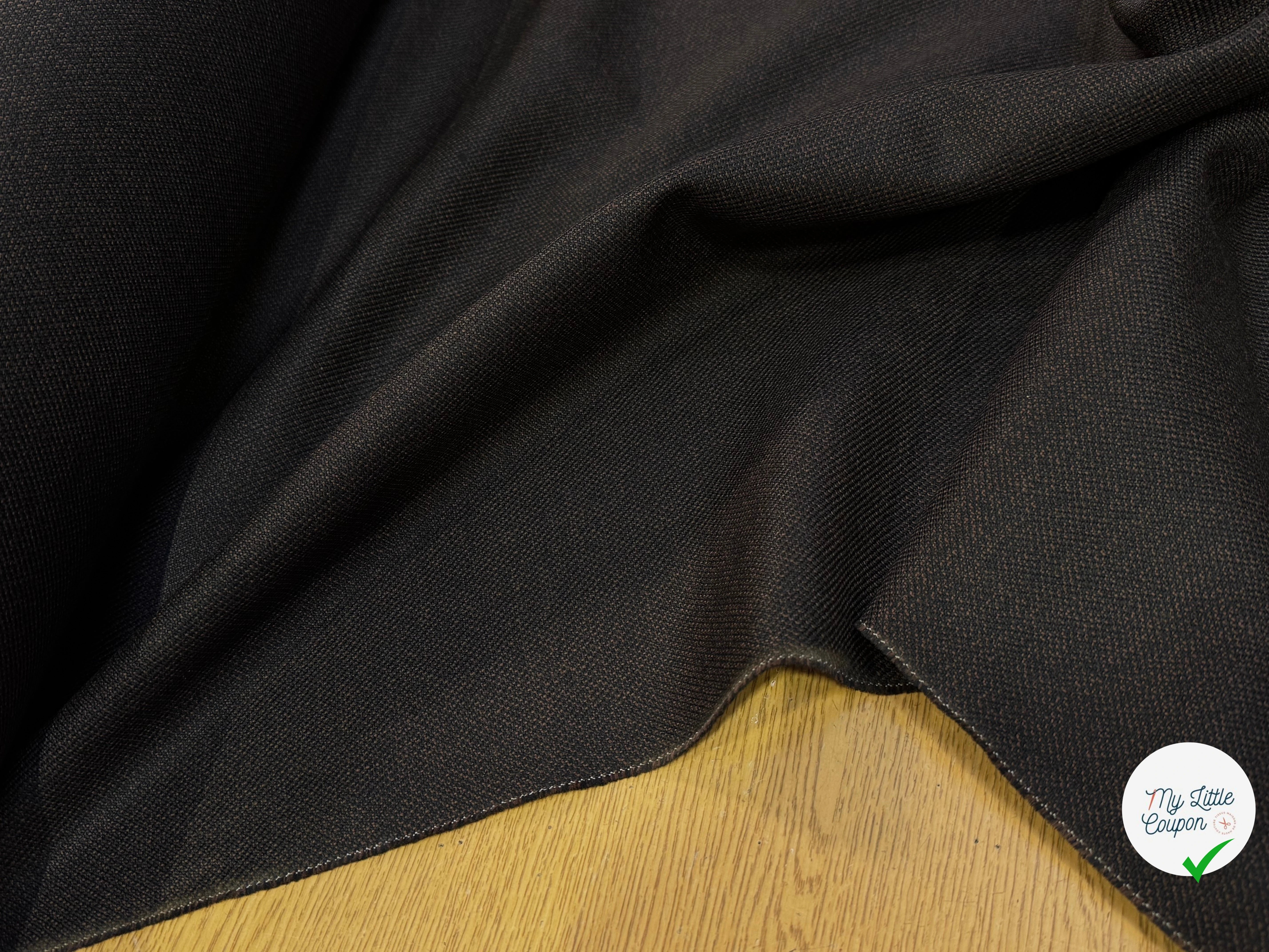 DRAPERIE DE LAINE TENUE LOURDE MARON NOIR - My Little Coupon