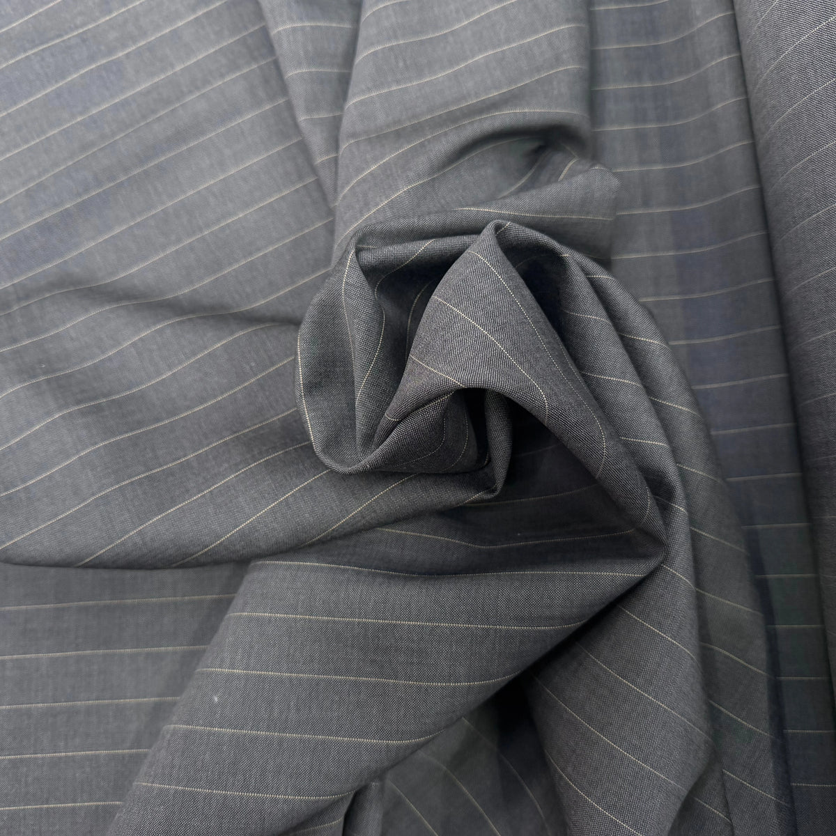 DRAPERIE DE LAINE VIERGE GRIS ANTHRACITE FINES RAYURES JAUNES MADE IN ITALY - My Little Coupon