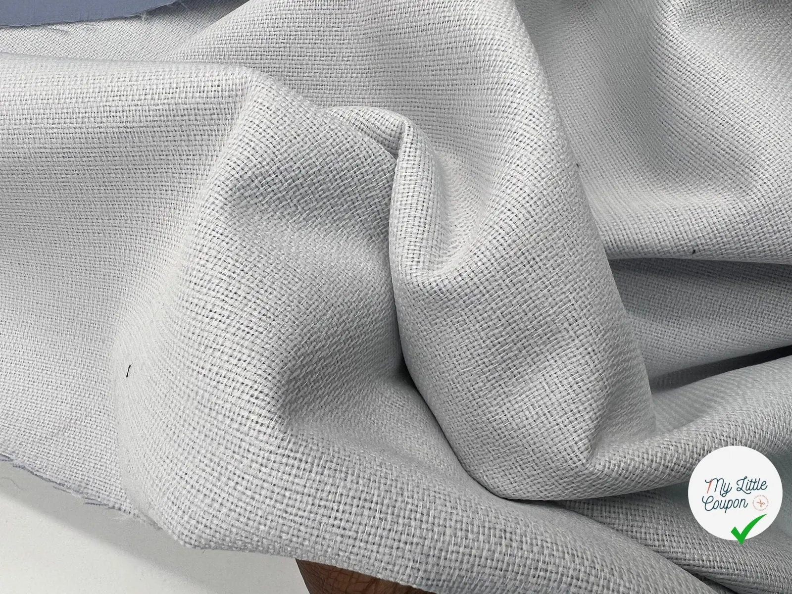 DRAPERIE DEJA THERMOCOLLÉE GRIS BLEUTÉ 94% LAINE VIERGE - coupon de 3 mètres - My Little Coupon - tissu - coudre