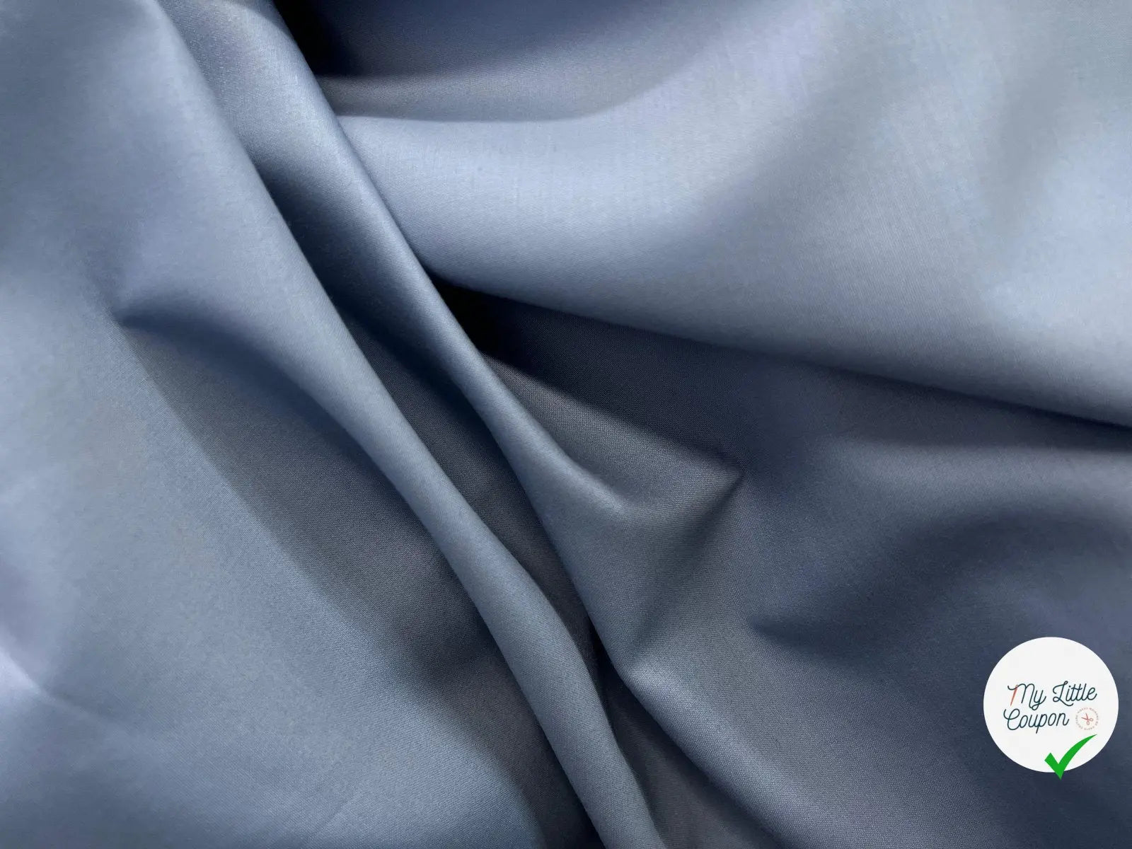 DRAPERIE DEJA THERMOCOLLÉE GRIS BLEUTÉ 94% LAINE VIERGE - coupon de 3 mètres - My Little Coupon - tissu - coudre