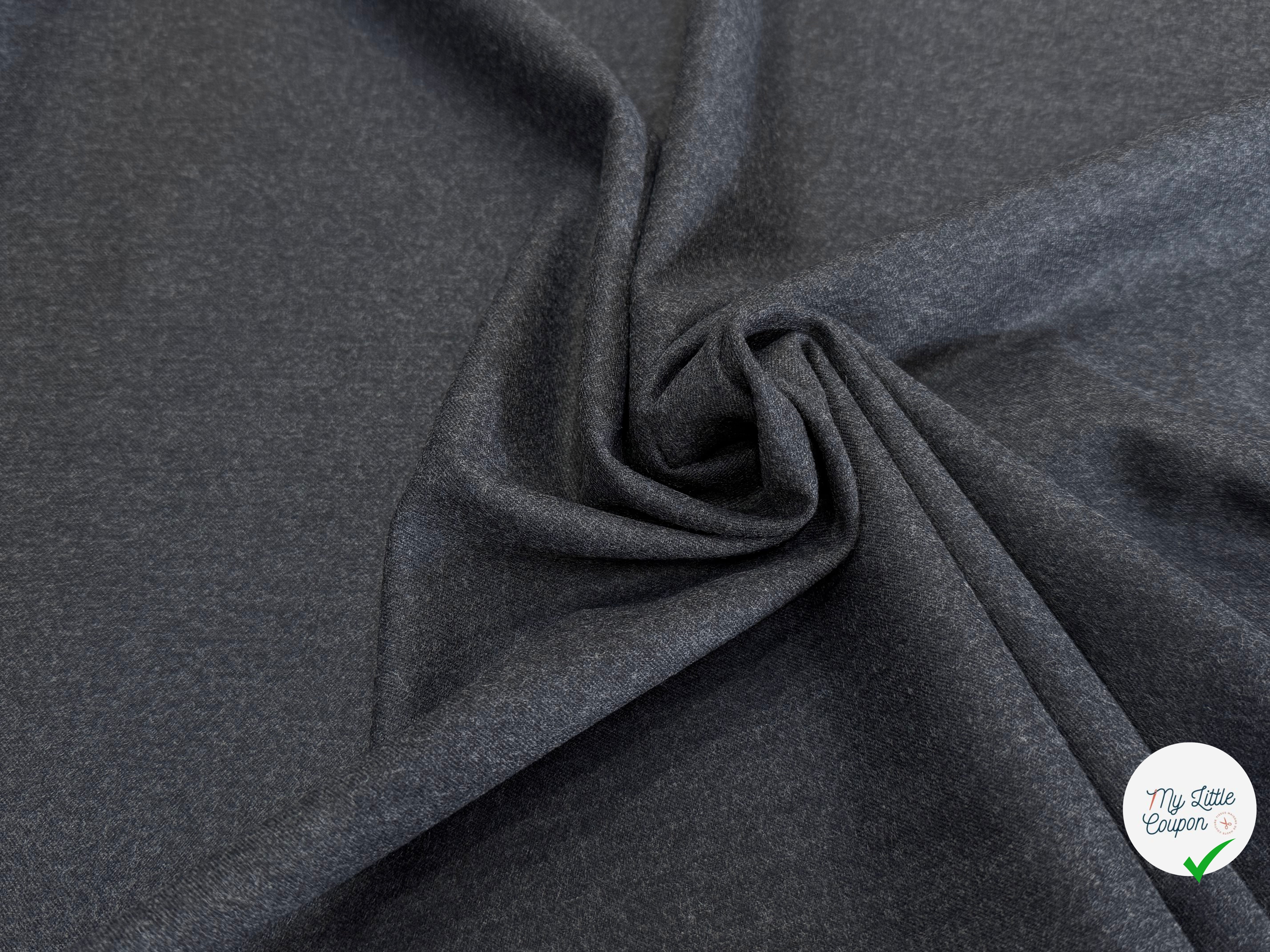 DRAPERIE FLANELLE DE LAINE ULTRA BELLE ET STRETCH GRIS 96% WV - My Little Coupon