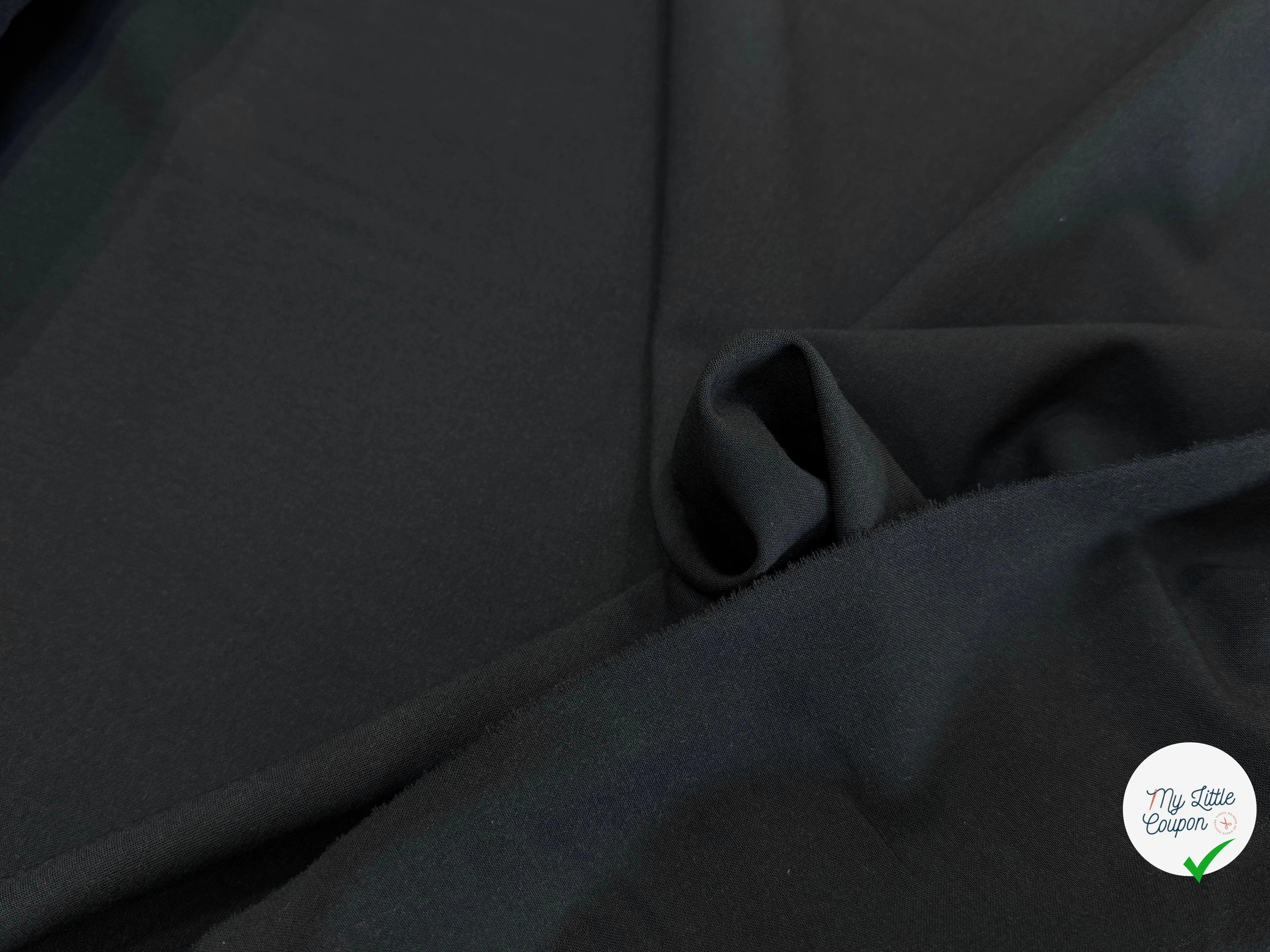 DRAPERIE FLANELLE DE LAINE ULTRA BELLE ET STRETCH NOIR ANTHRACITE 96% LAINE - My Little Coupon