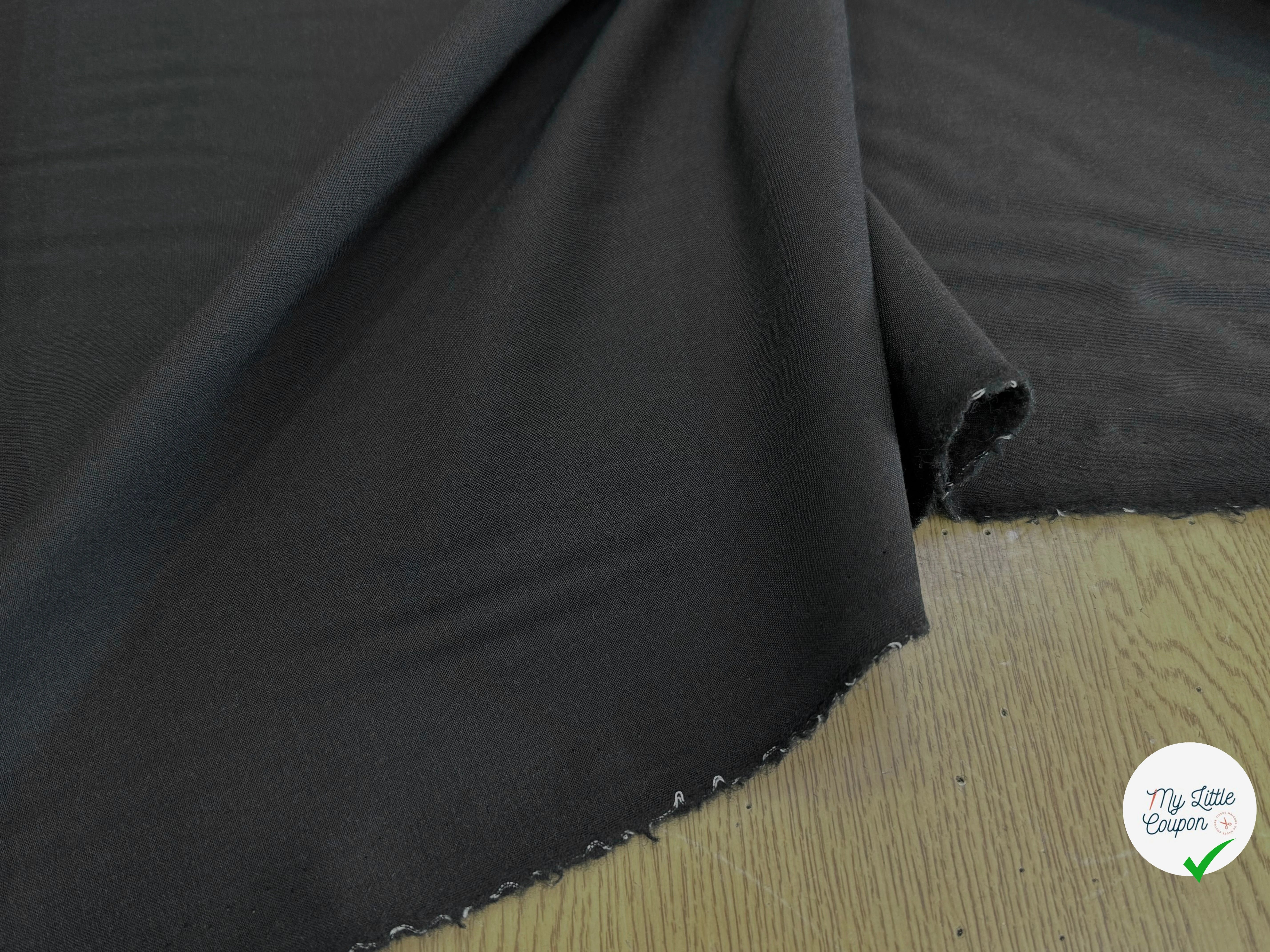 DRAPERIE FLANELLE DE LAINE ULTRA BELLE ET STRETCH NOIR ANTHRACITE 96% LAINE - My Little Coupon
