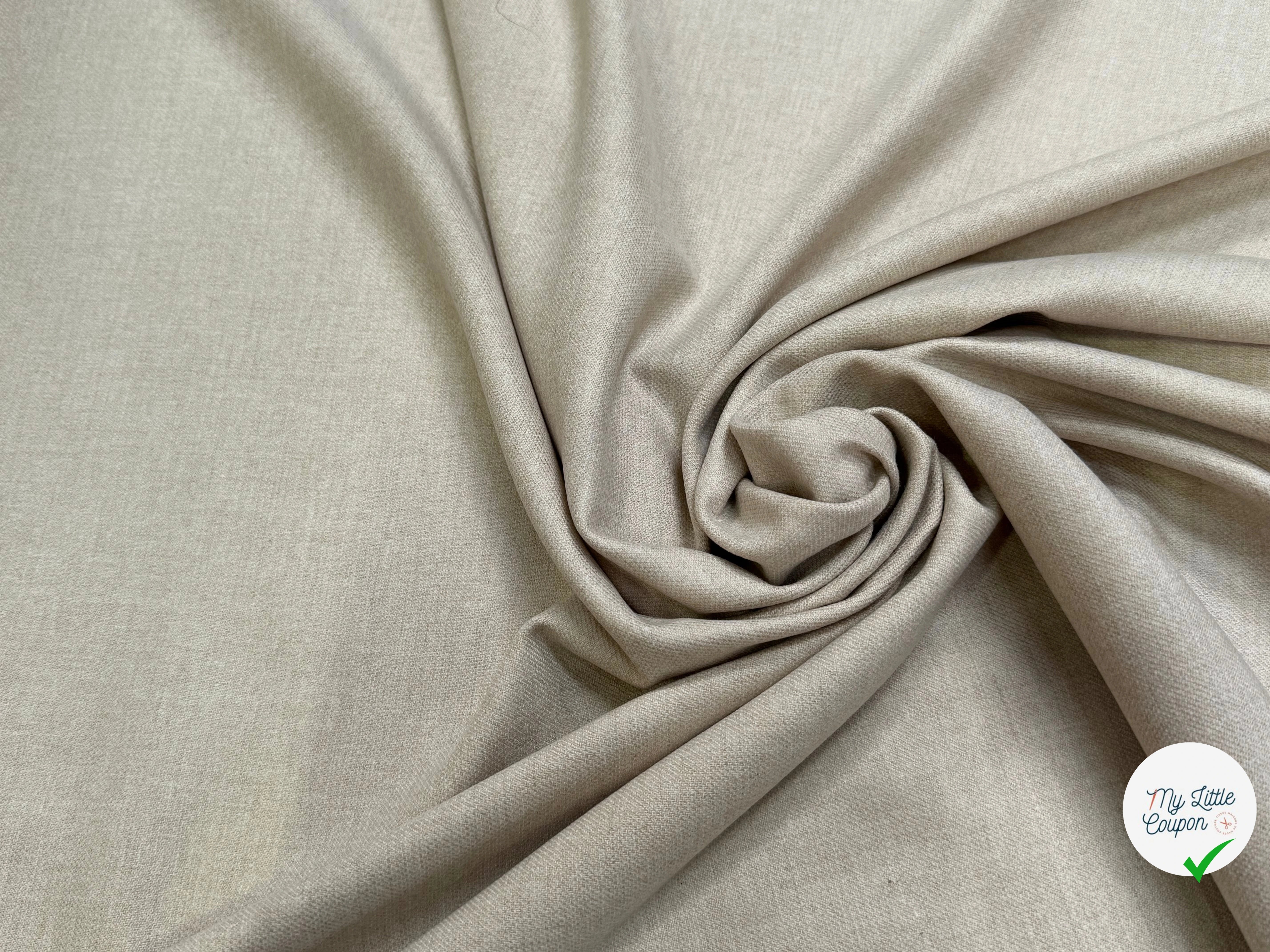 DRAPERIE FLANELLE DOUCE POLYLAINE ET 33% VISCOSE BEIGE - My Little Coupon