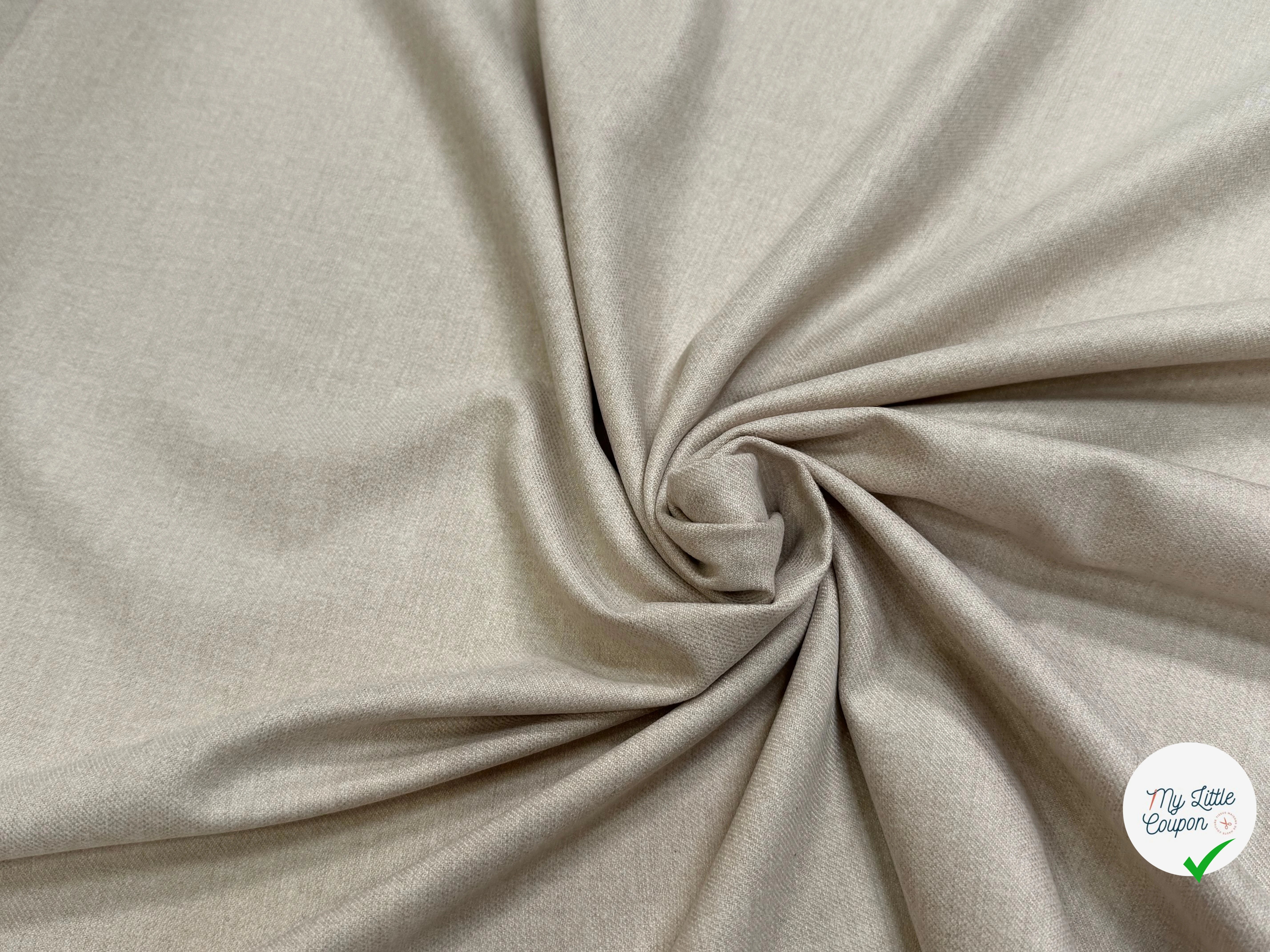 DRAPERIE FLANELLE DOUCE POLYLAINE ET 33% VISCOSE BEIGE - My Little Coupon