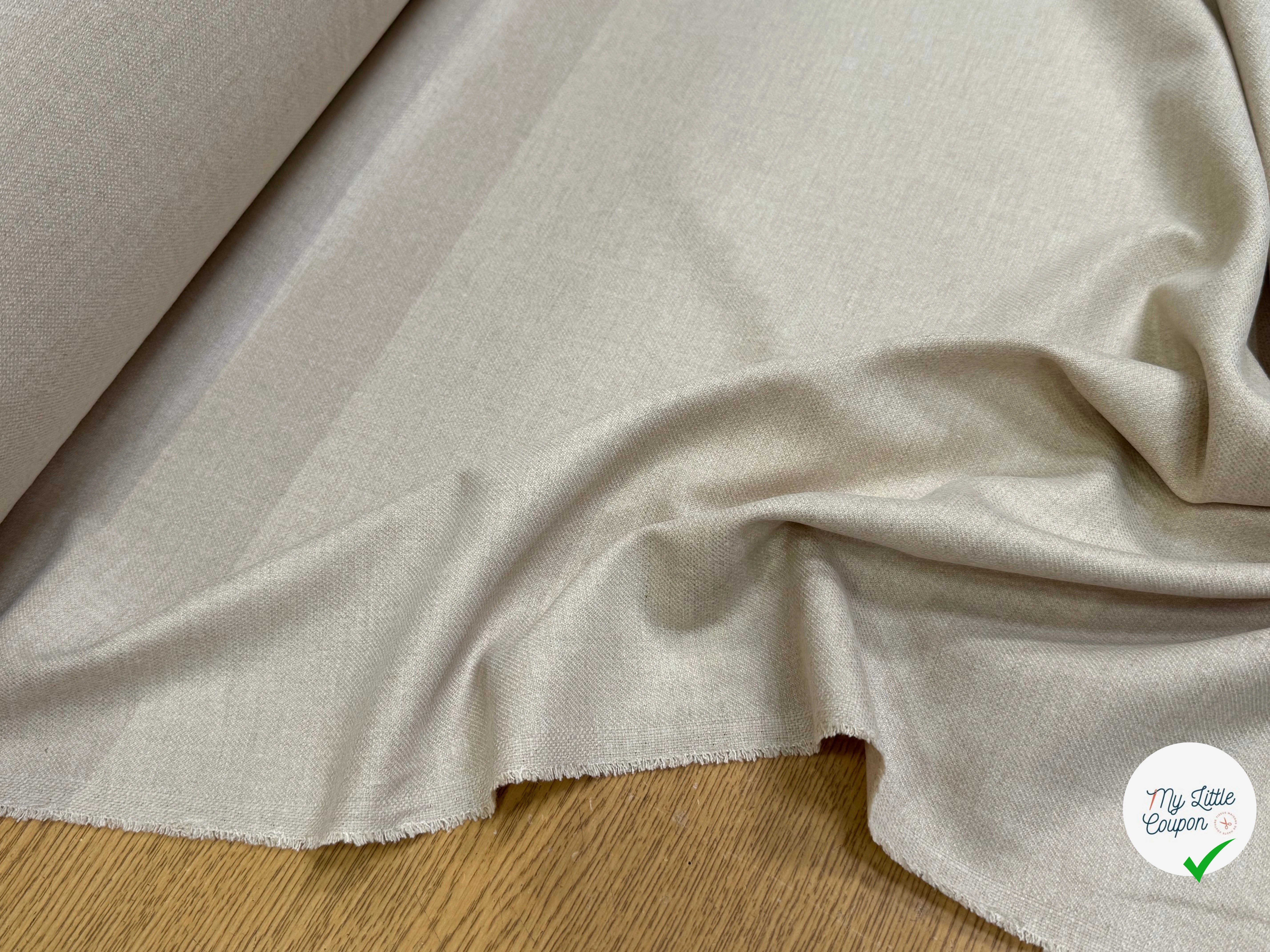 DRAPERIE FLANELLE DOUCE POLYLAINE ET 33% VISCOSE BEIGE - My Little Coupon