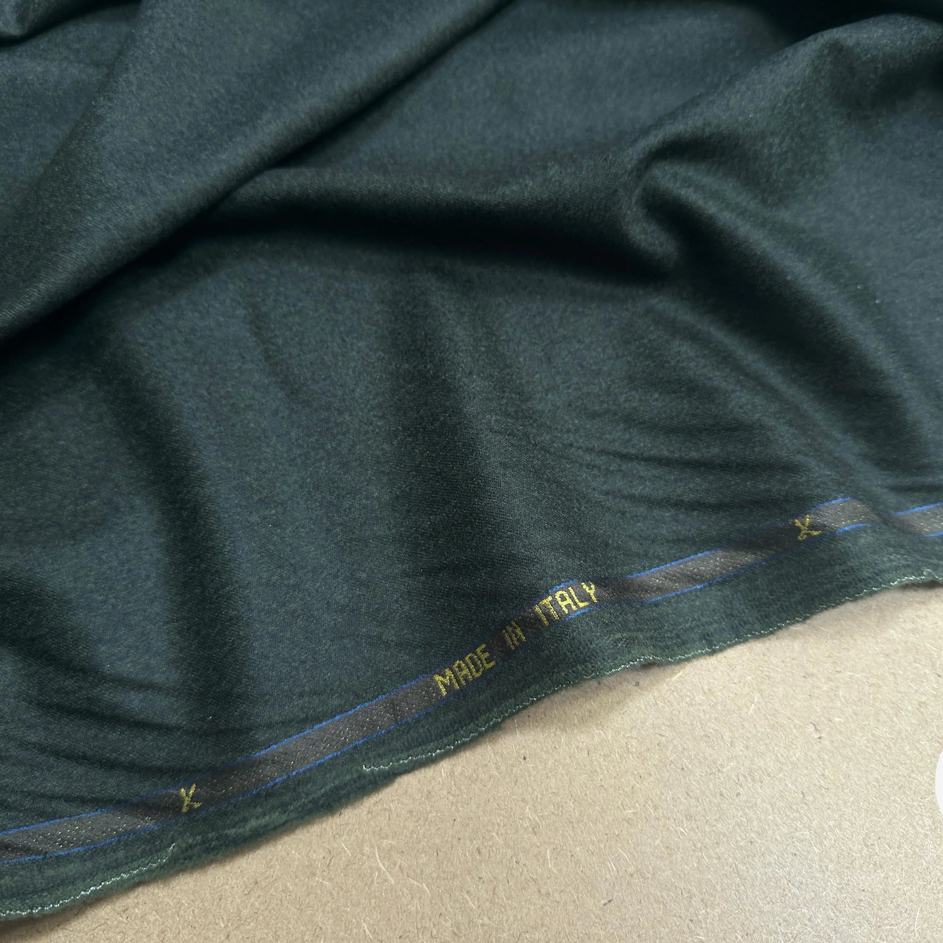 DRAPERIE FLANELLE SUPER 120 VERT BOUTEILLE CHINÉ - My Little Coupon