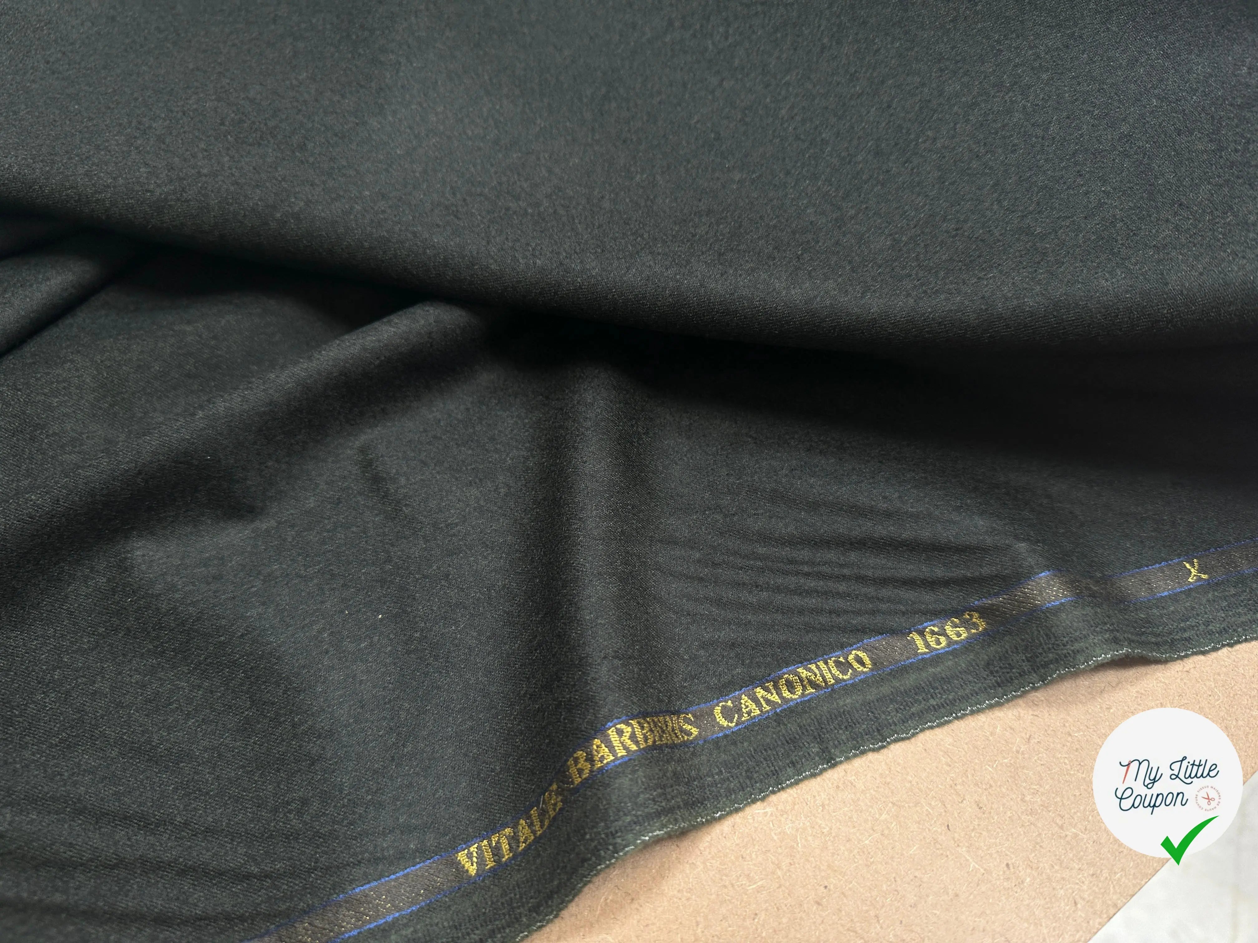 DRAPERIE FLANELLE SUPER 120 VERT BOUTEILLE CHINÉ - My Little Coupon